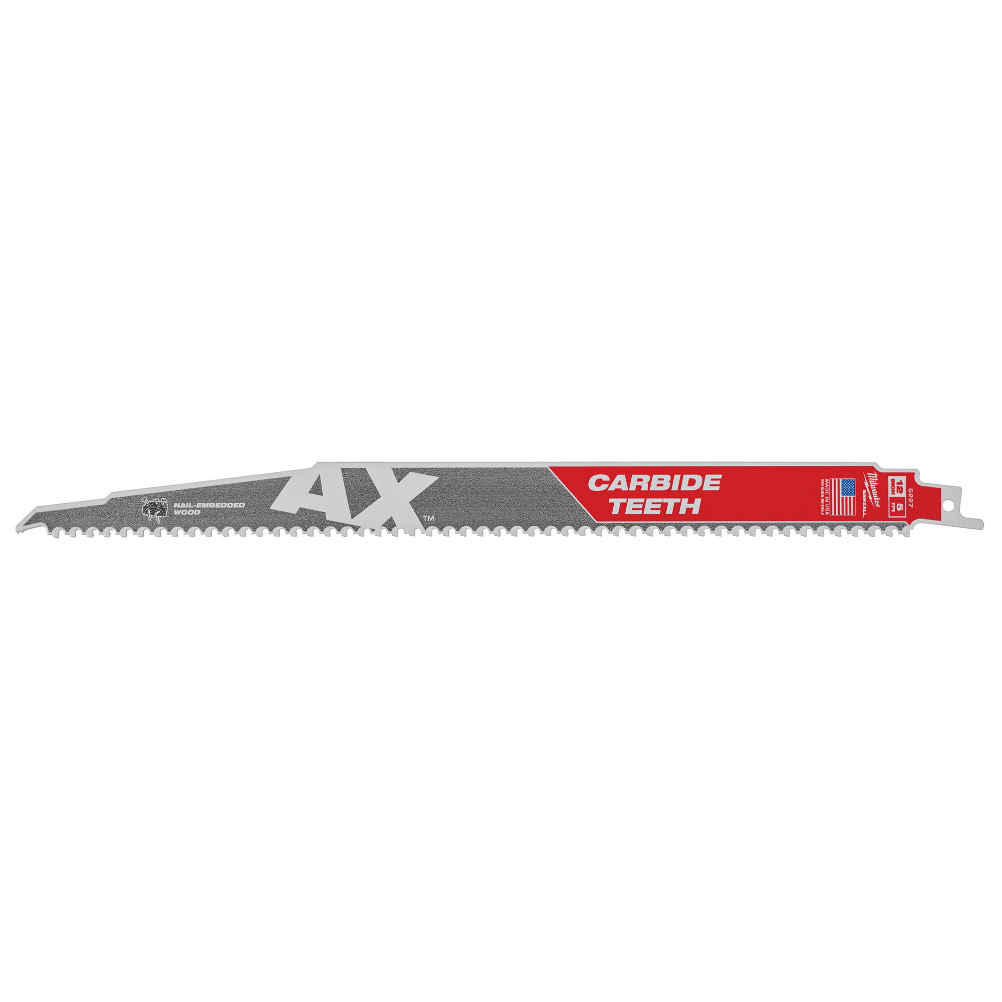 Lame de scie AXMC SawzallMD, Coupe au carbone, 5 Dents par pouce, 12" lo x 1" la