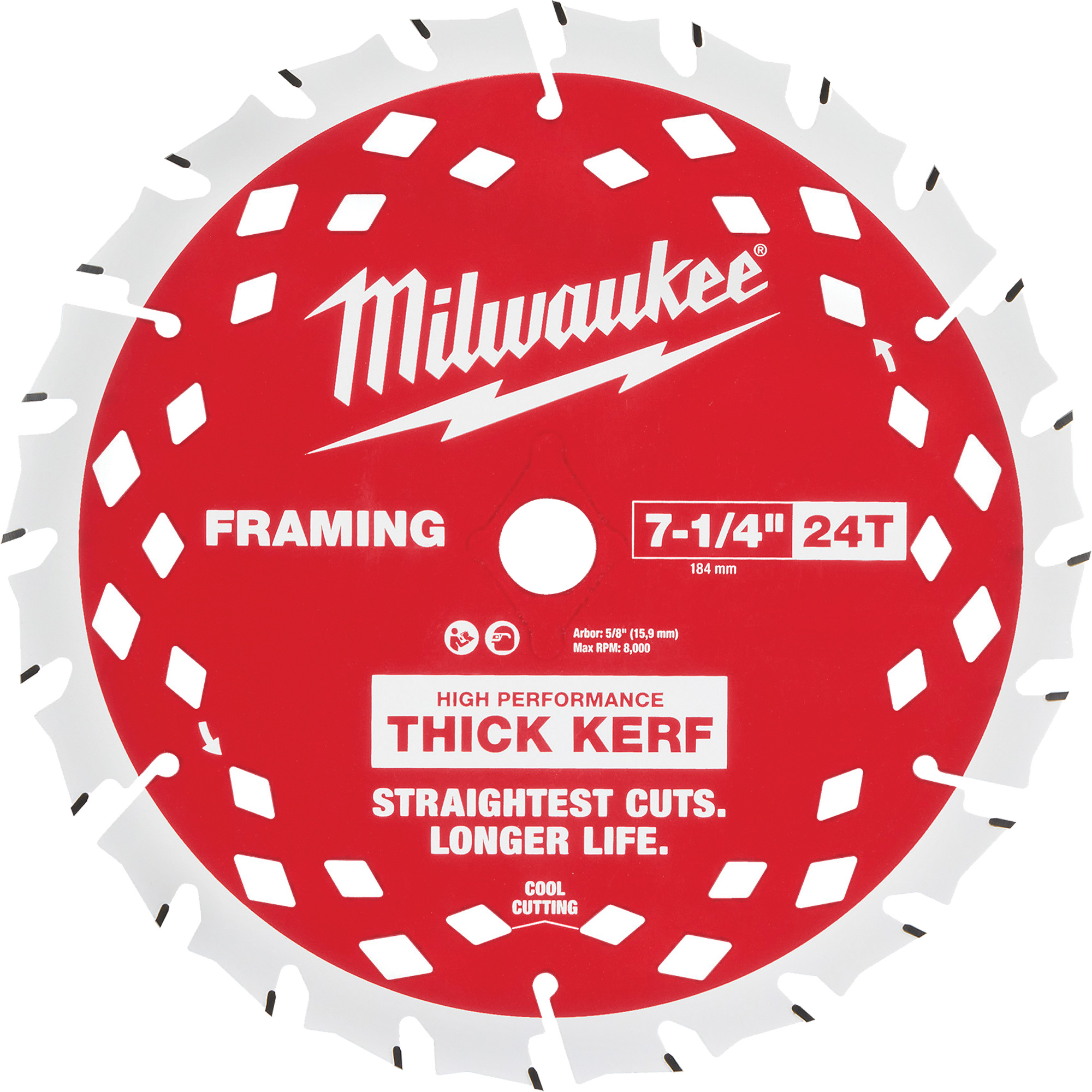 Lame de scie circulaire à charpente avec trait épais - paquet de 25, 7-1/4", 24 dents, Pour Bois