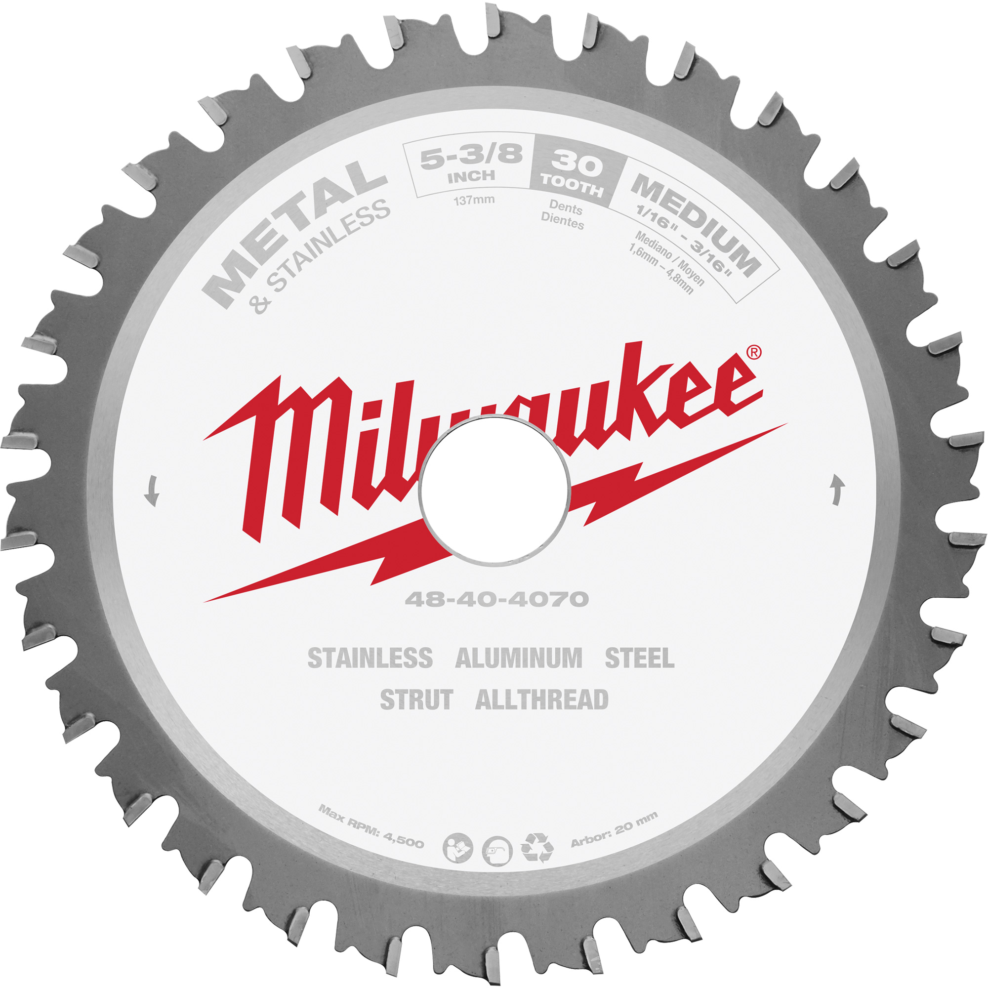 Lame de scie circulaire MetalTechMC, 5-3/8", 30 dents, Pour Métal