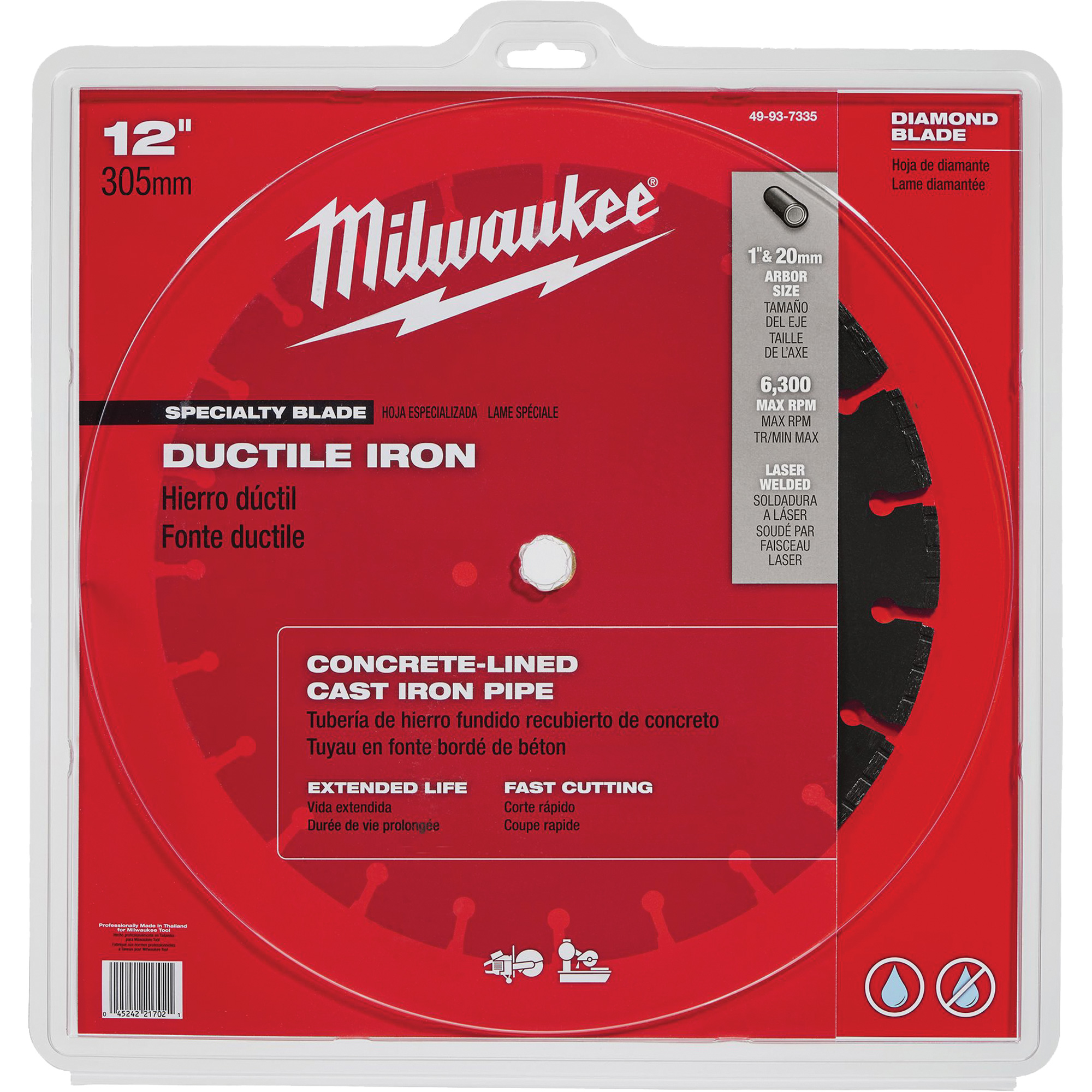 Lame de scie circulaire pour la fonte ductile, 12", Pour Fonte ductile