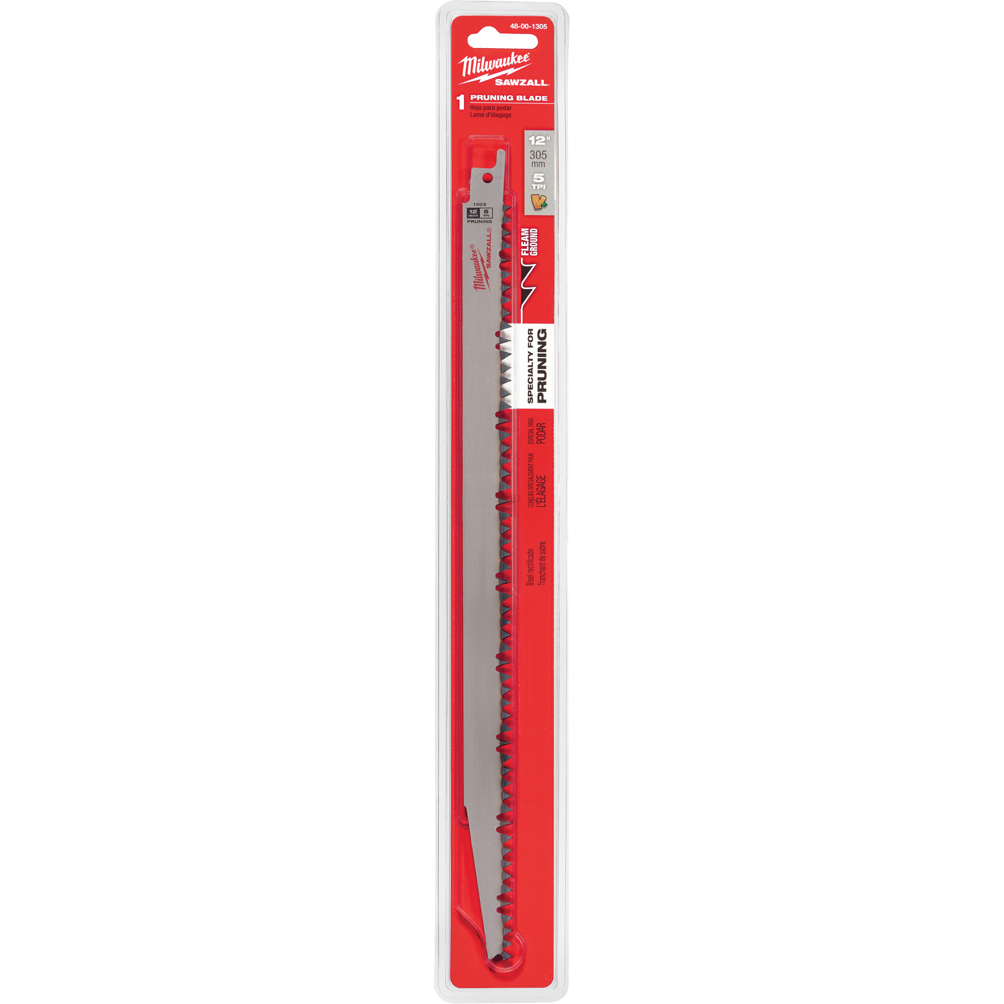 Lame de scie pour l'élagage SawzallMD, Bimétal, 5 Dents par pouce, 12" lo x 3/4" la