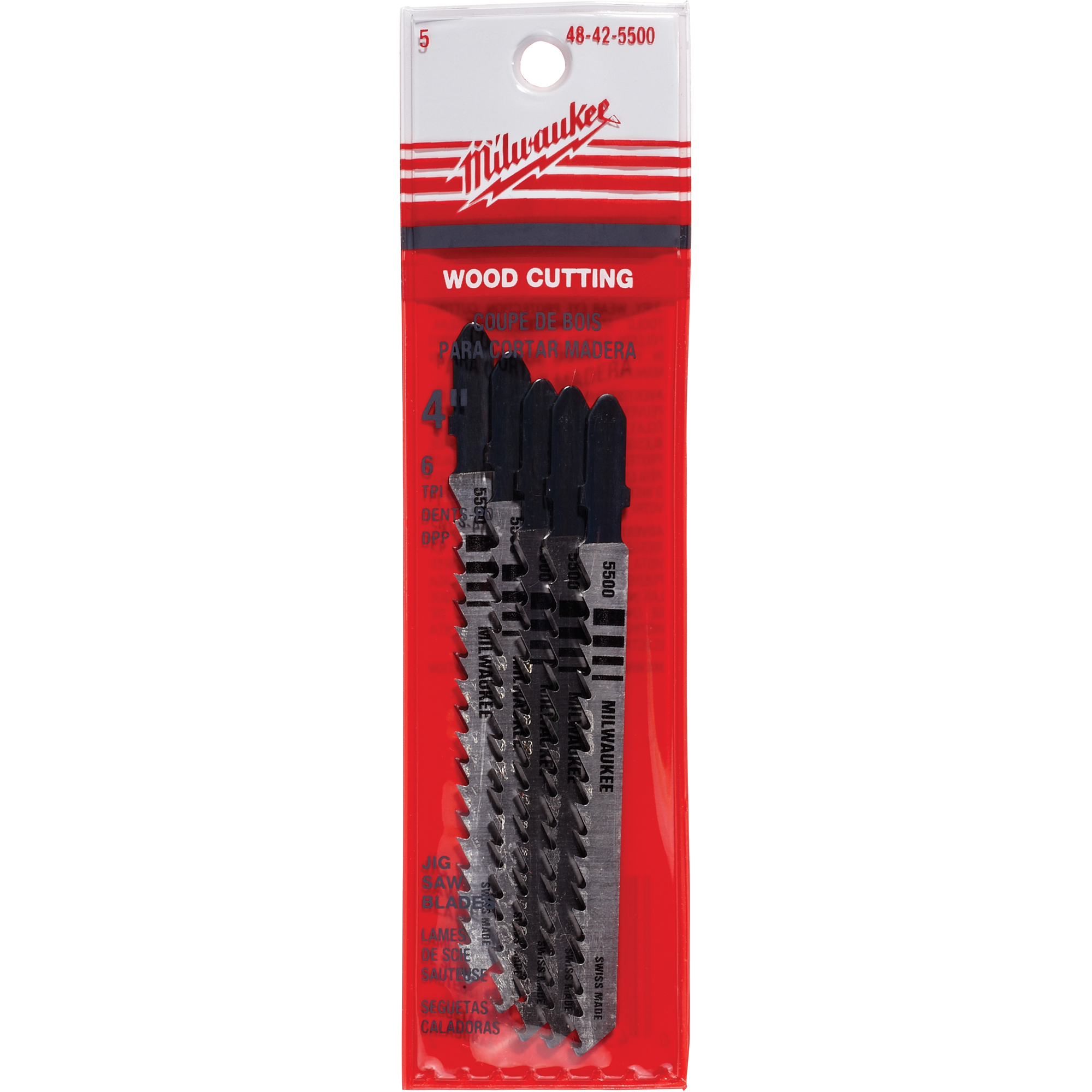 Lame de scie sauteuse, Bimétal, Tige en T, 4" lo, 6 dents par pouce