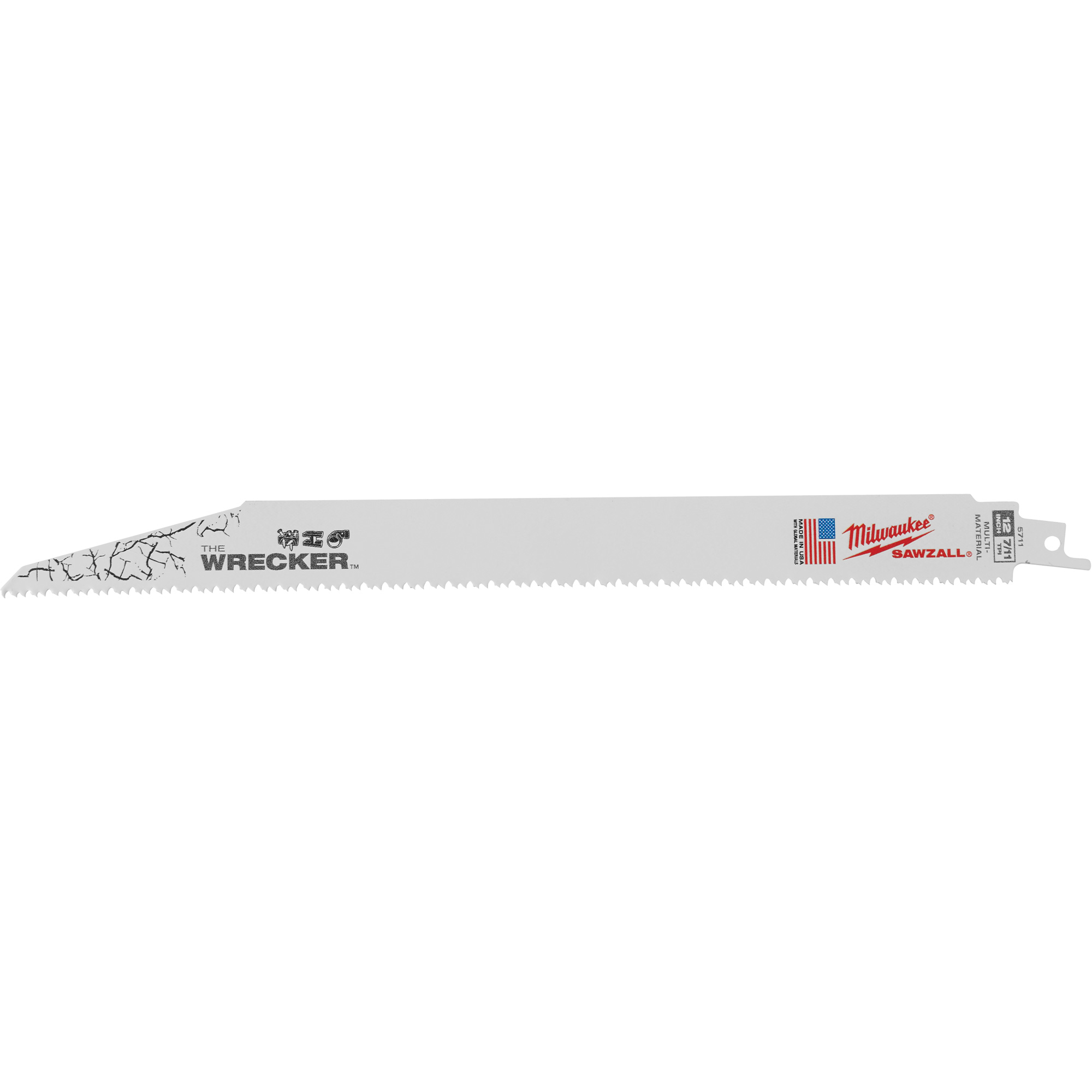 Lame de scie WreckerMC multimatières de SawzallMD, Bimétal, 7-11 Dents par pouce, 12" lo x 1" la