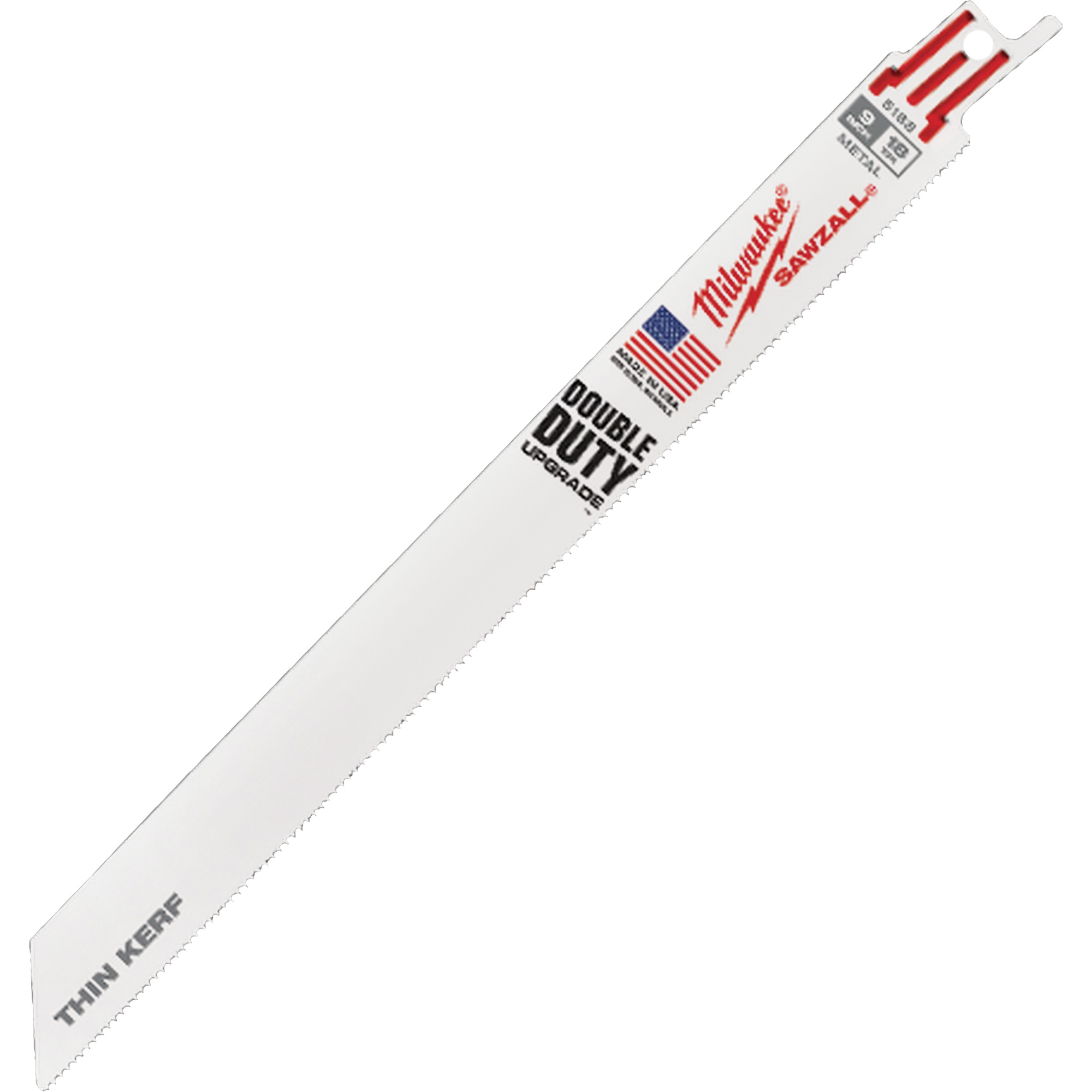 Lame SawzallMD, Bimétal, 18 Dents par pouce, 9" lo x 3/4" la
