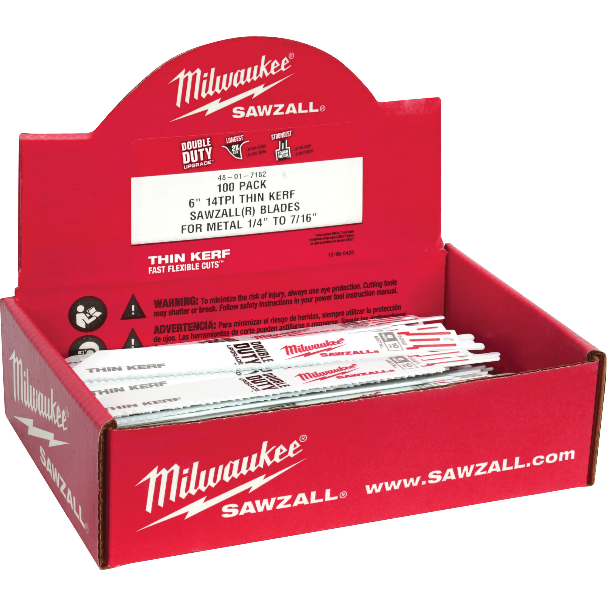 Lame SawzallMD, Bimétal, 24 Dents par pouce, 6" lo x 3/4" la
