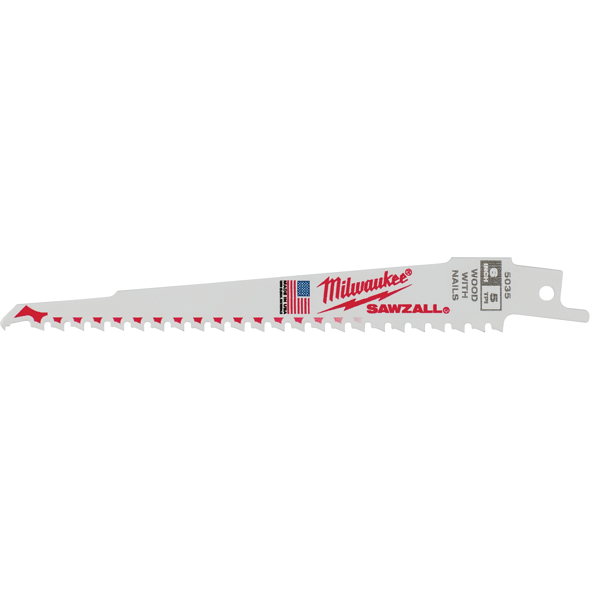 Lames haute performance Super SawzallMD, Bimétal, 5 Dents par pouce, 12" lo x 3/4" la
