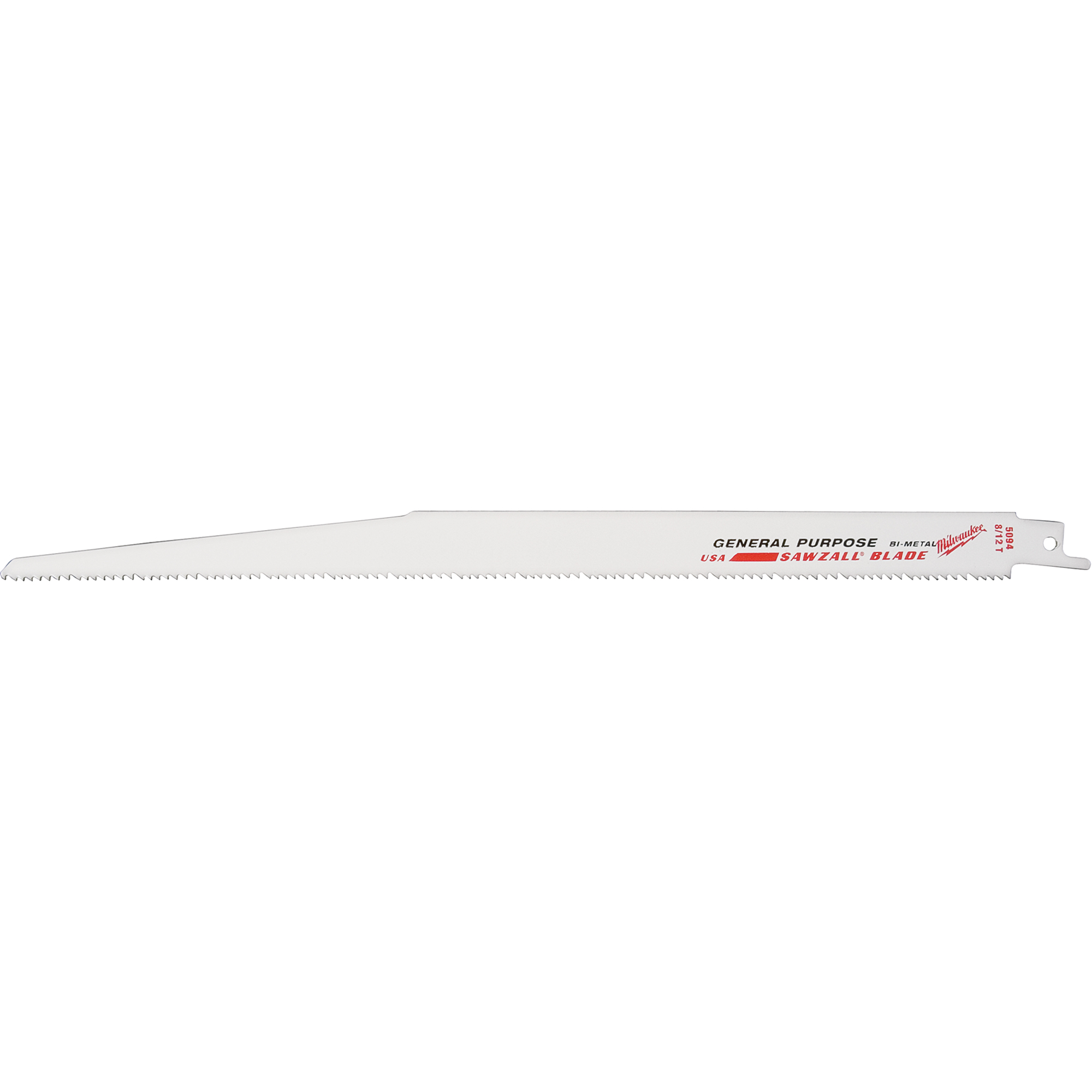Lames haute performance Super SawzallMD, Bimétal, 8,5 Dents par pouce, 12" lo x 3/4" la