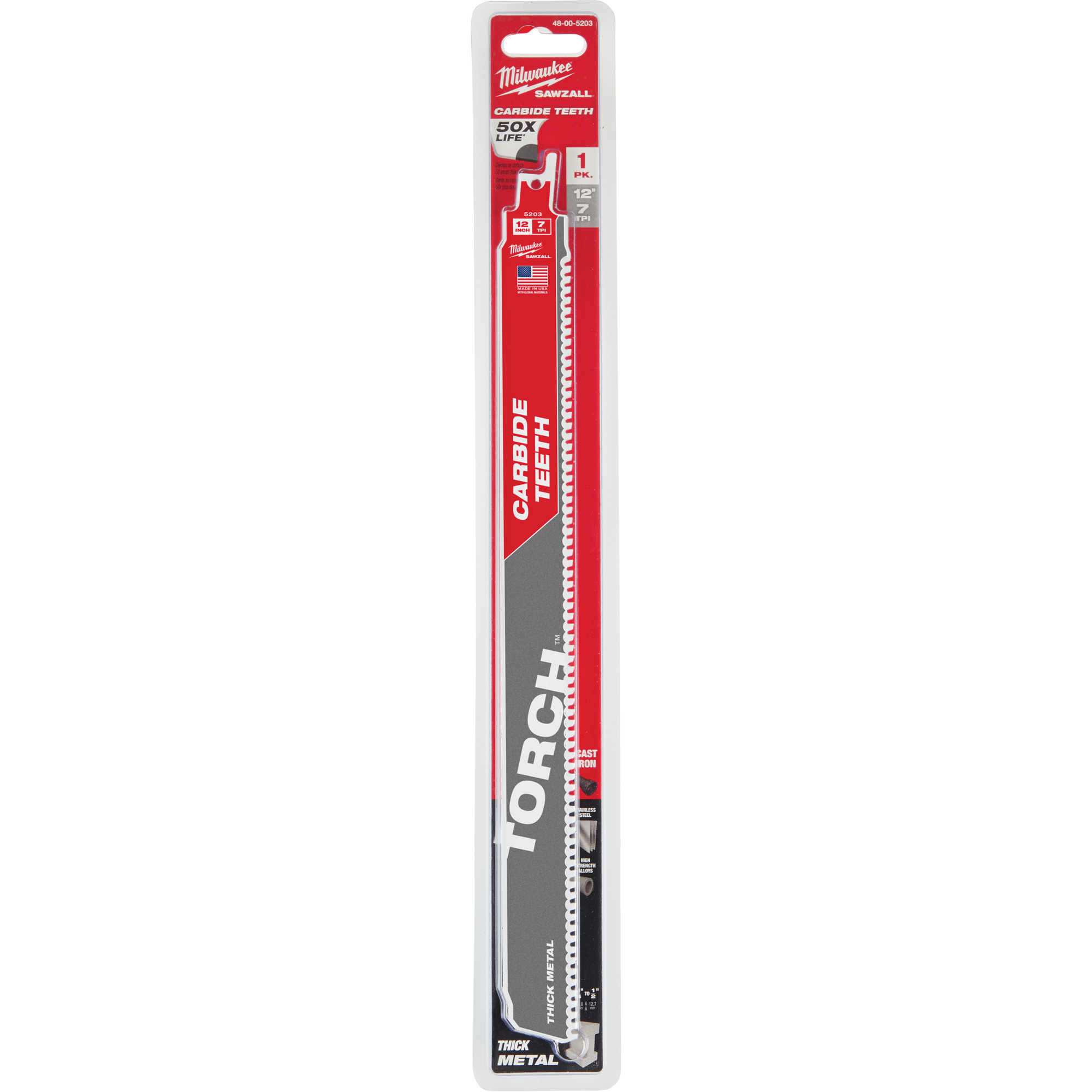 Lame SawzallMD TorchMC, Carbure, 7 Dents par pouce, 12" lo x 1" la – Image 2
