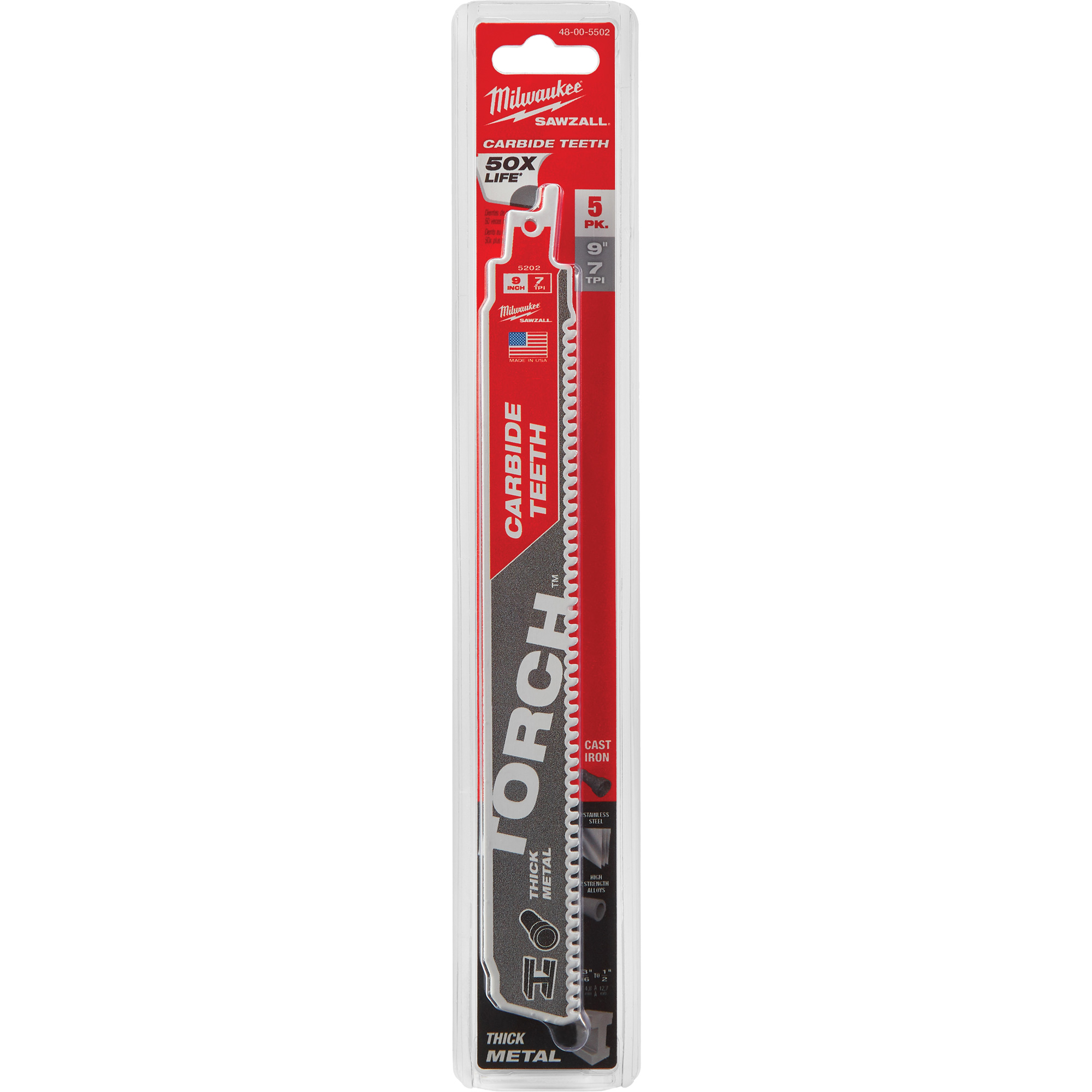 Lame The TorchMC SawzallMC, Carbure, 7 Dents par pouce, 9" lo x 1" la