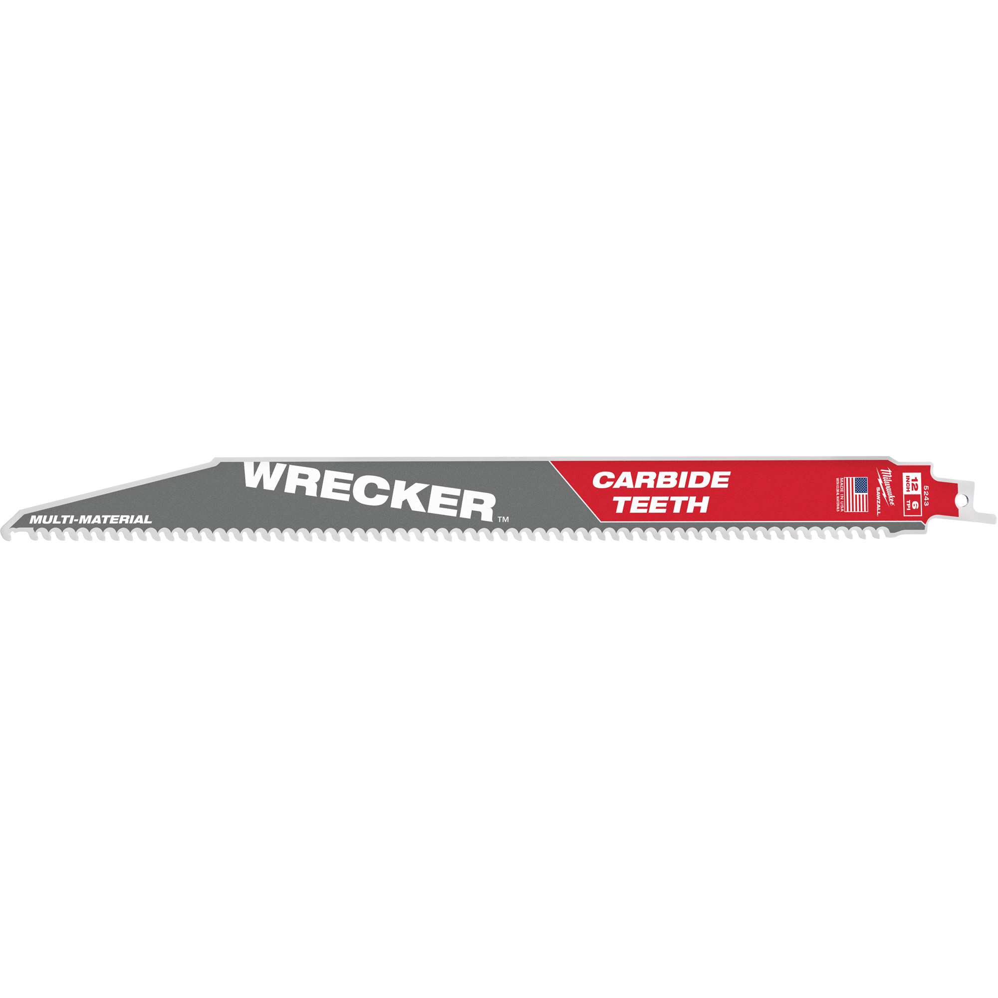 Lame WreckerMC SawzallMD, Carbure, 6 Dents par pouce, 12" lo x 1" la
