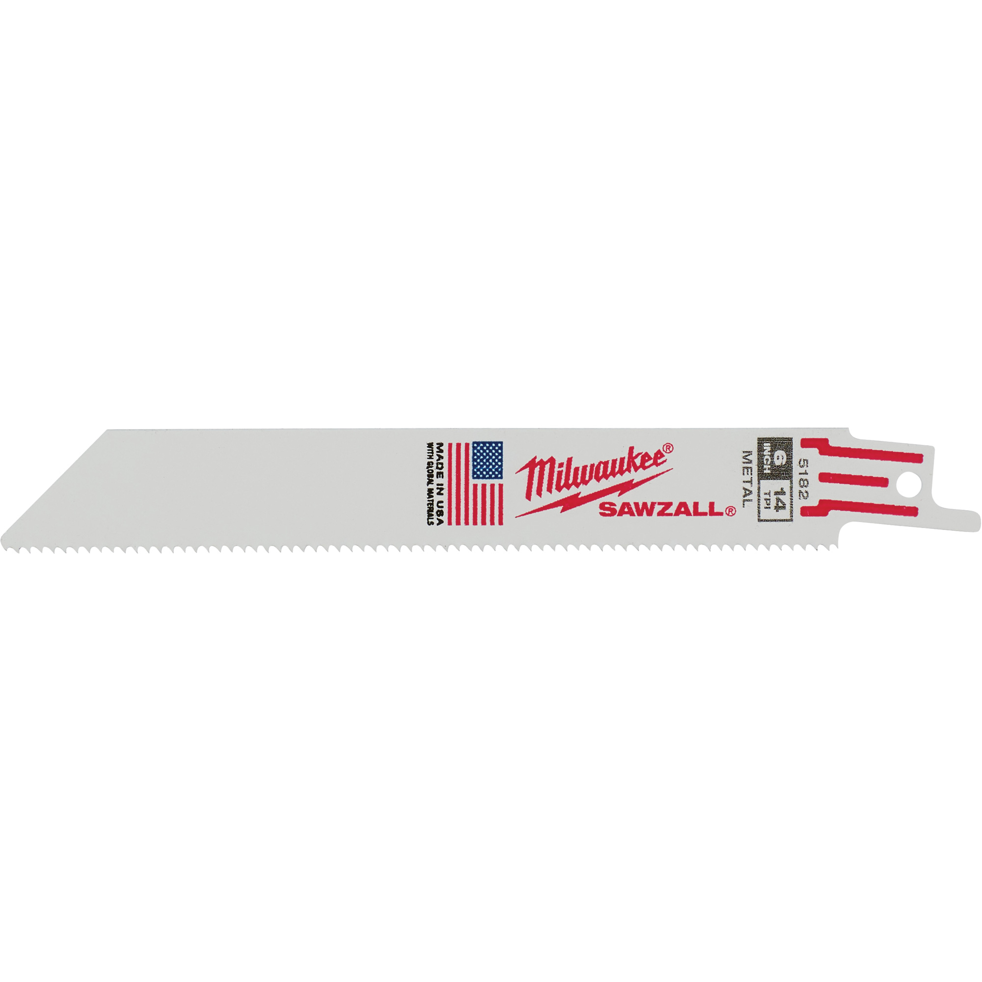 Lames de scie alternative SawzallMD, Bimétal, 14 Dents par pouce, 6" lo x 3/4" la