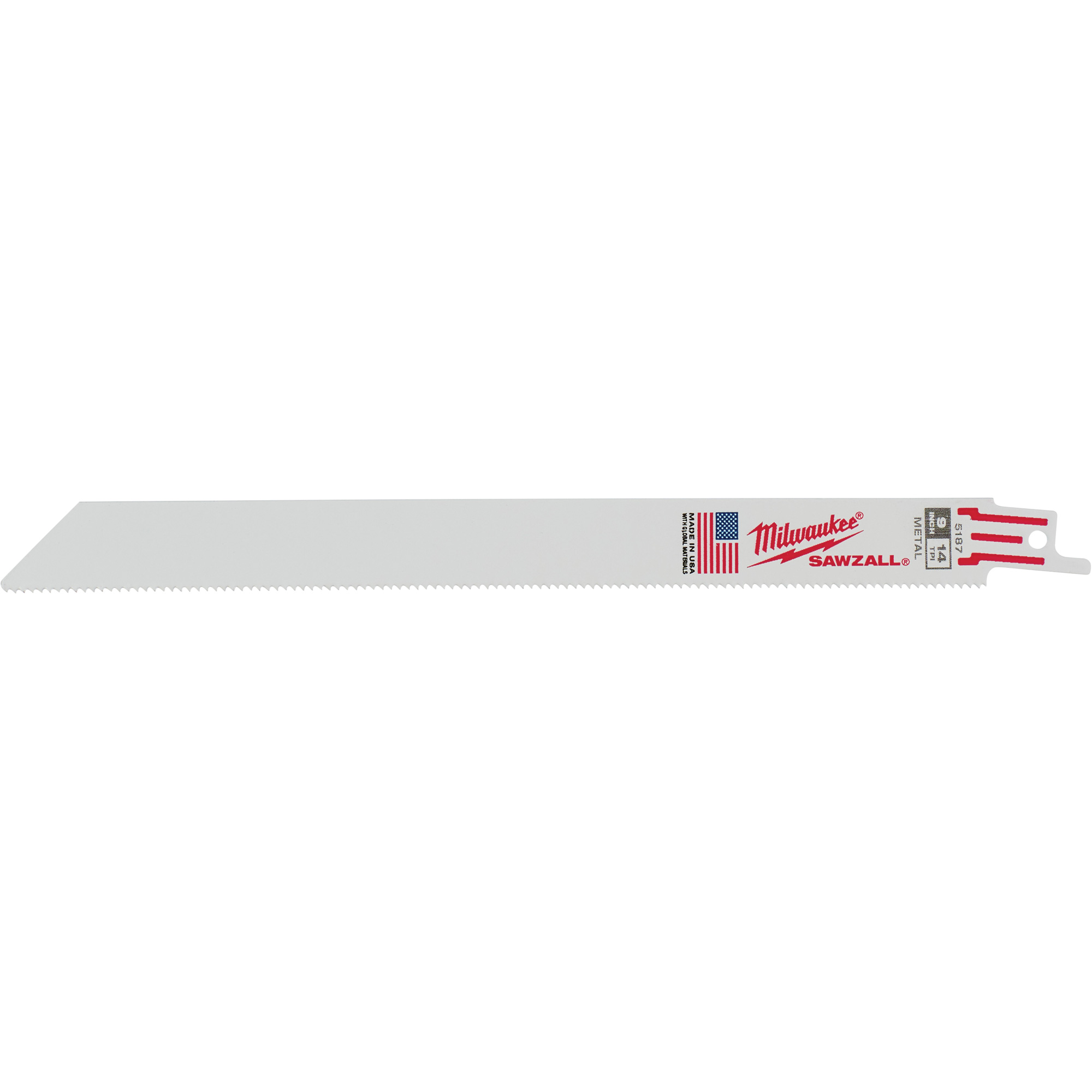 Lames de scie alternative SawzallMD, Bimétal, 14 Dents par pouce, 9" lo x 3/4" la