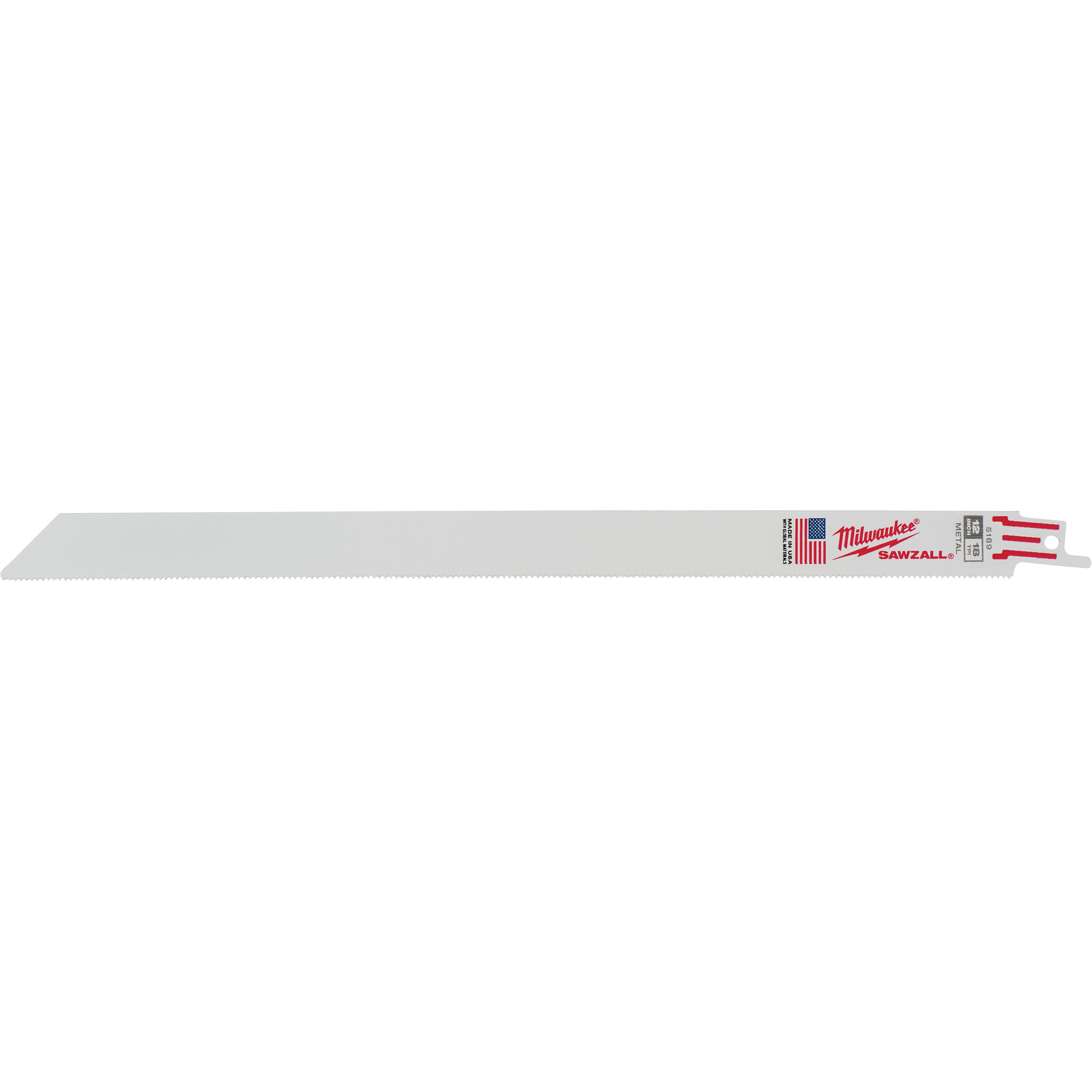 Lames de scie alternative SawzallMD, Bimétal, 18 Dents par pouce, 12" lo x 3/4" la
