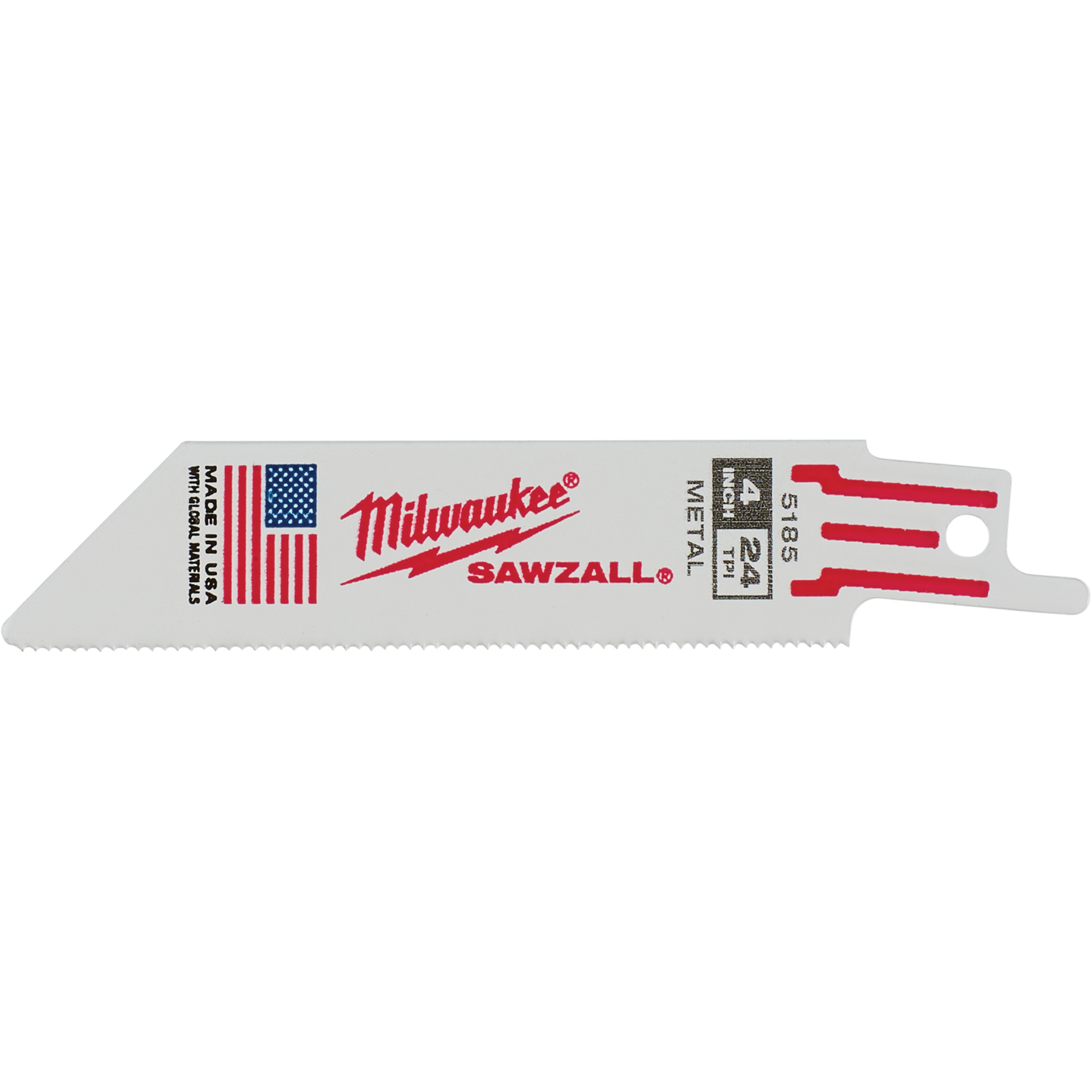 Lames de scie alternative SawzallMD, Bimétal, 24 Dents par pouce, 4" lo x 3/4" la