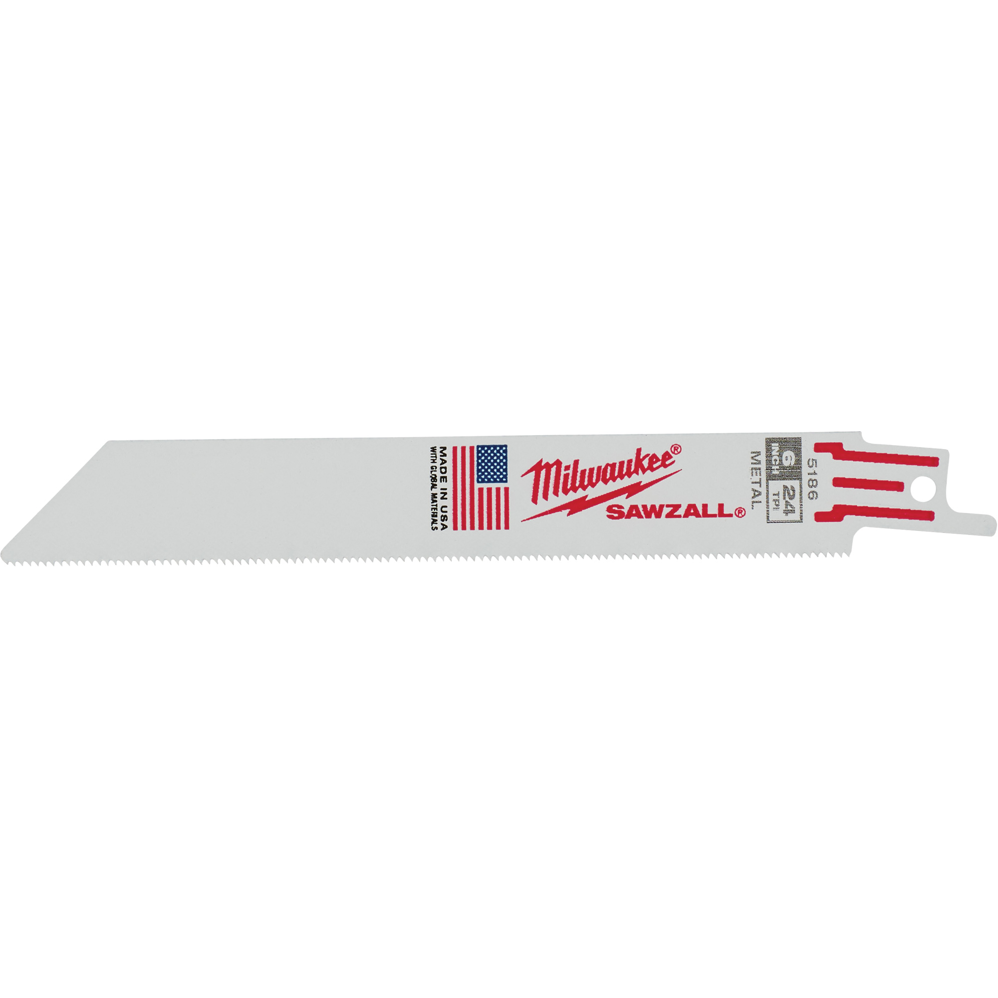 Lames de scie alternative SawzallMD, Bimétal, 24 Dents par pouce, 6" lo x 3/4" la