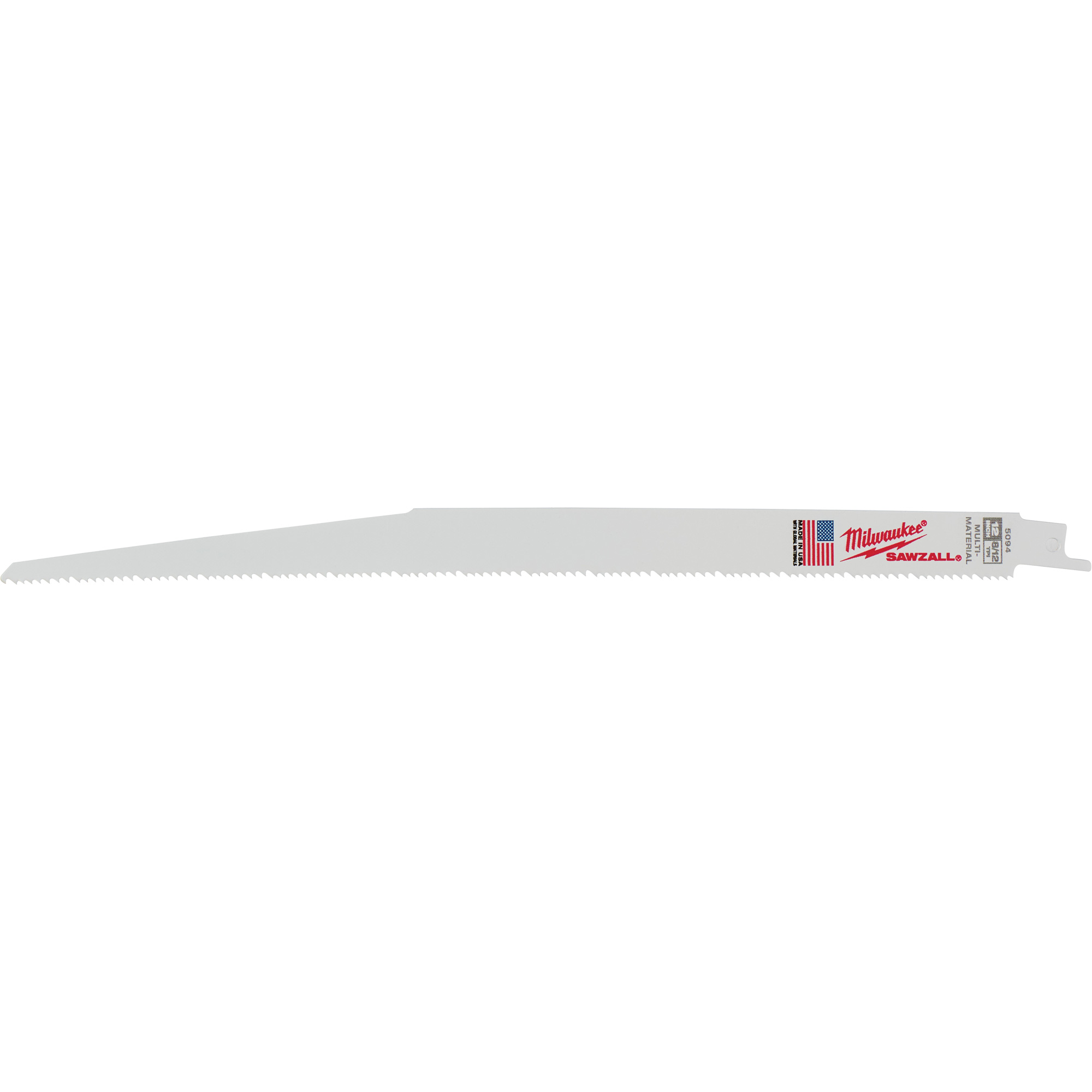 Lames de scie alternative SawzallMD, Bimétal, 8-12 Dents par pouce, 12" lo x 3/4" la