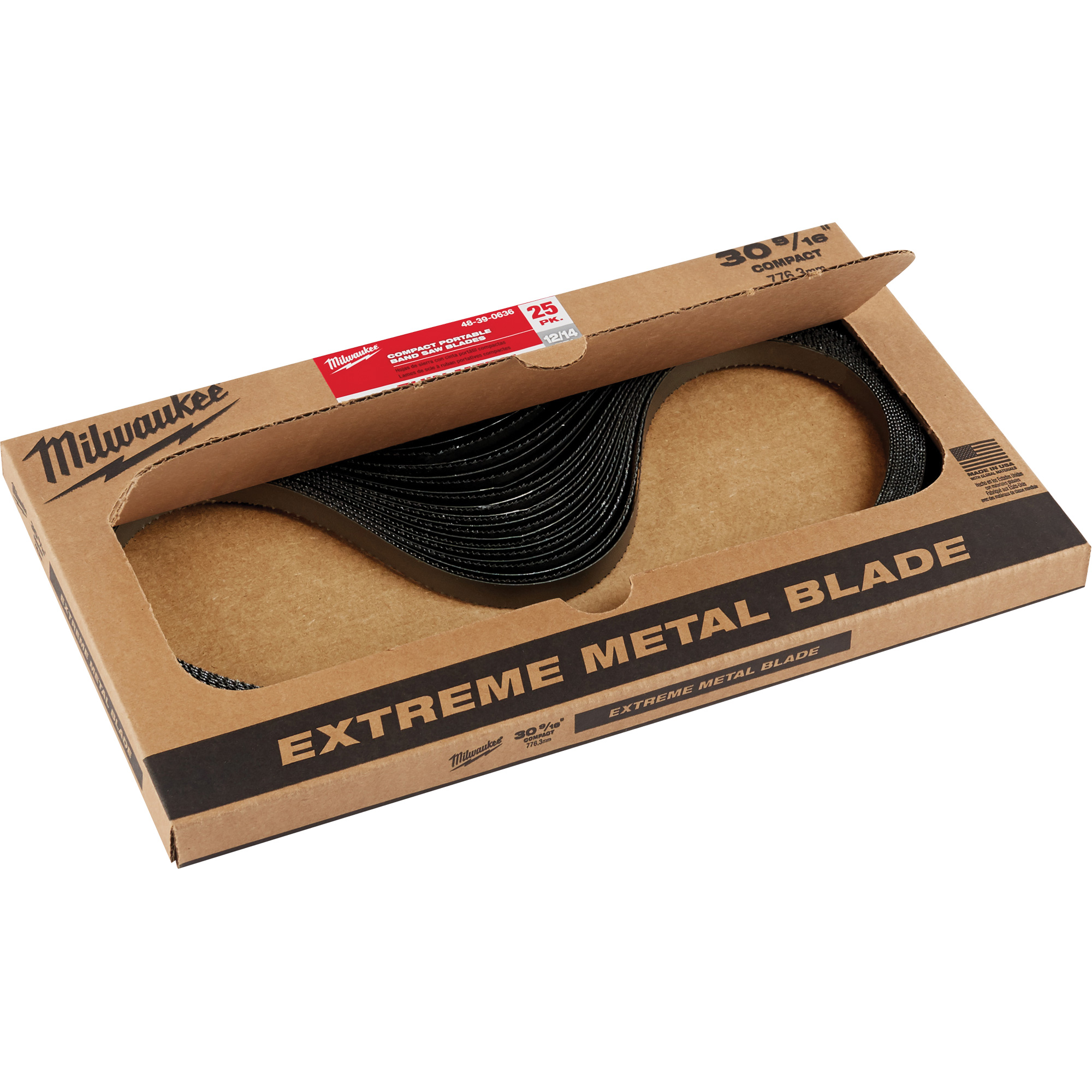 Lames-ruban pour coupes de métaux extrêmes, Acier rapide, 30-9/16" lo x 1/2" la x Épaisseur 0,02", 12/14 dents par pouce