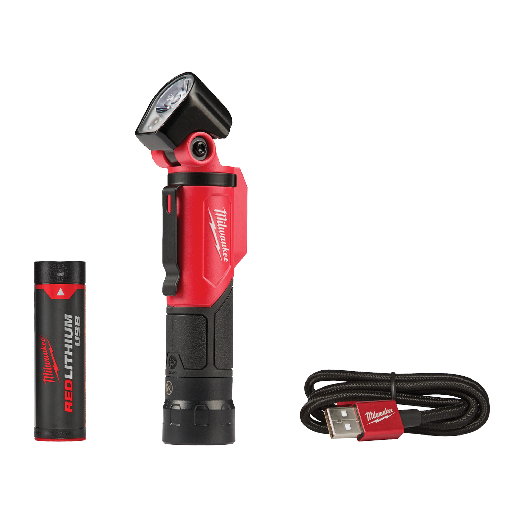 Lampe de poche pivotante USB, DEL, 500 lumens, Piles Rechargeable