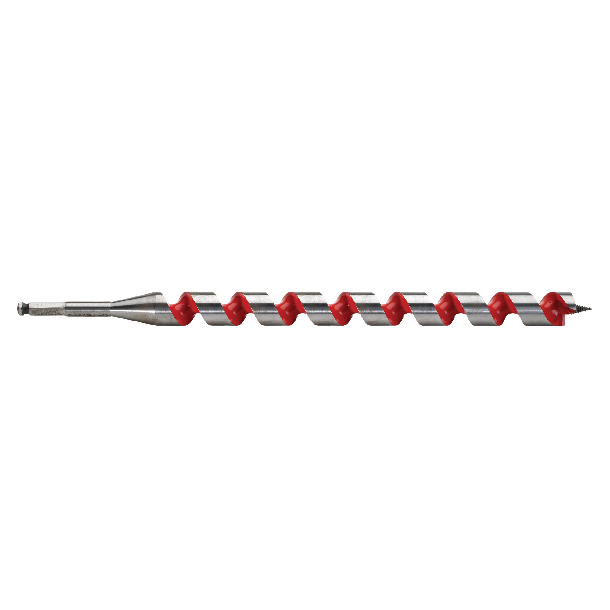 Longue mèche hélicoïdale pour perceuse, Diamètre de 1-1/8", Cannelure 15", Tige 7/16" hexagonal