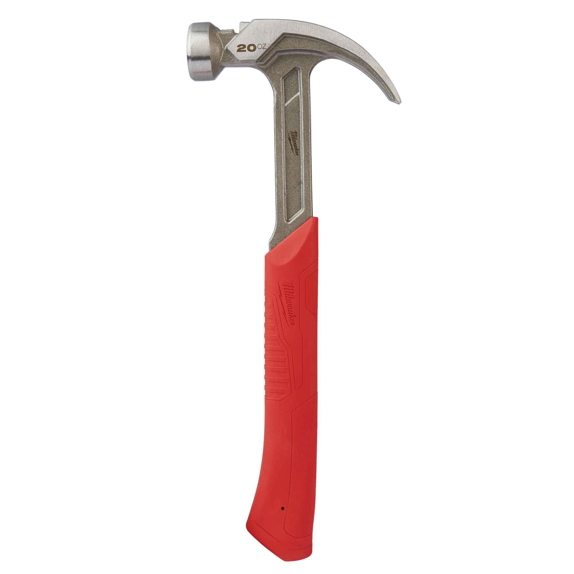 Marteau à panne incurvée et face lisse, 20 oz, Prise en Acier plein, 14" lo