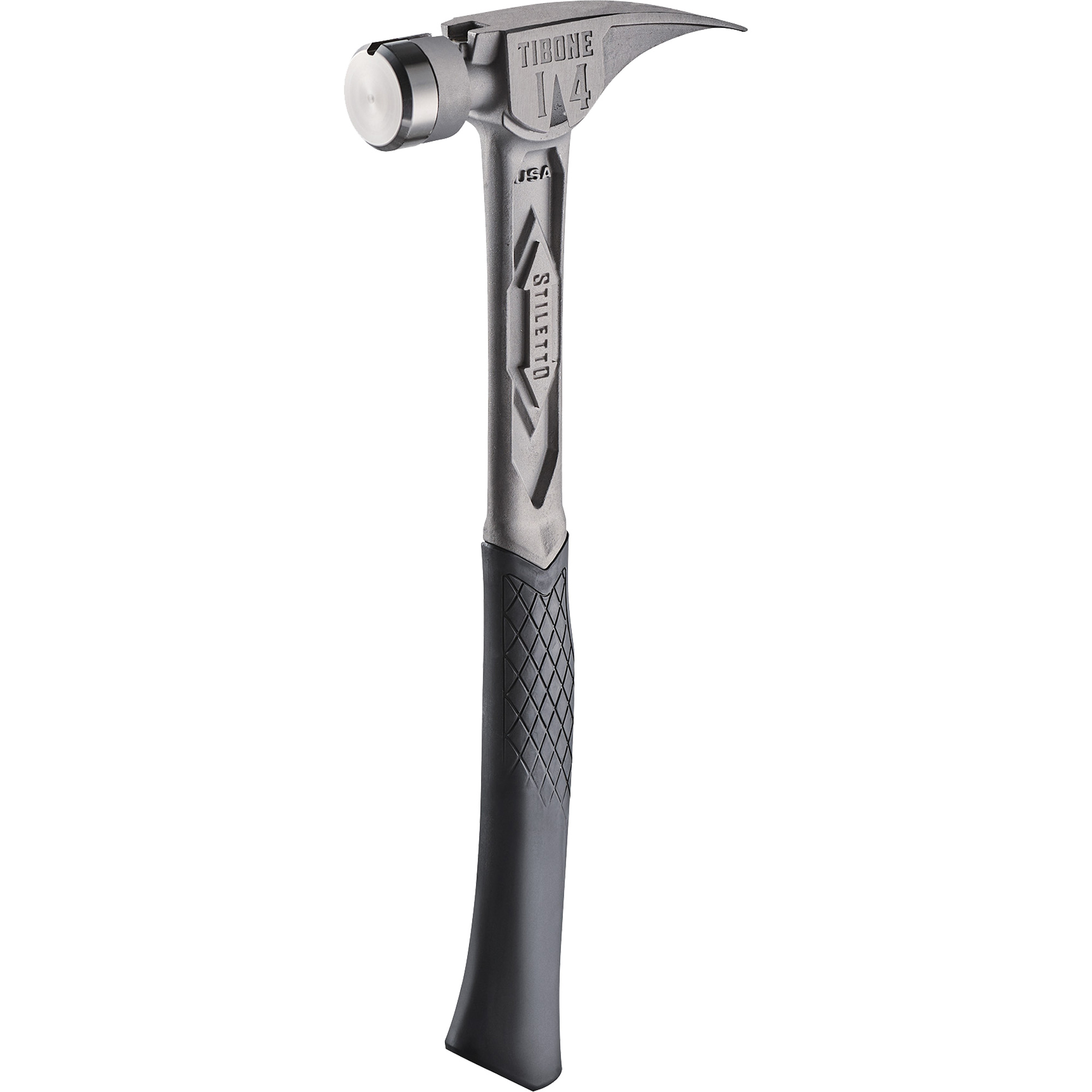 Marteau de charpente en titane lisse TIBONEMC, 14 oz, Prise en Acier plein, 15-1/4" lo