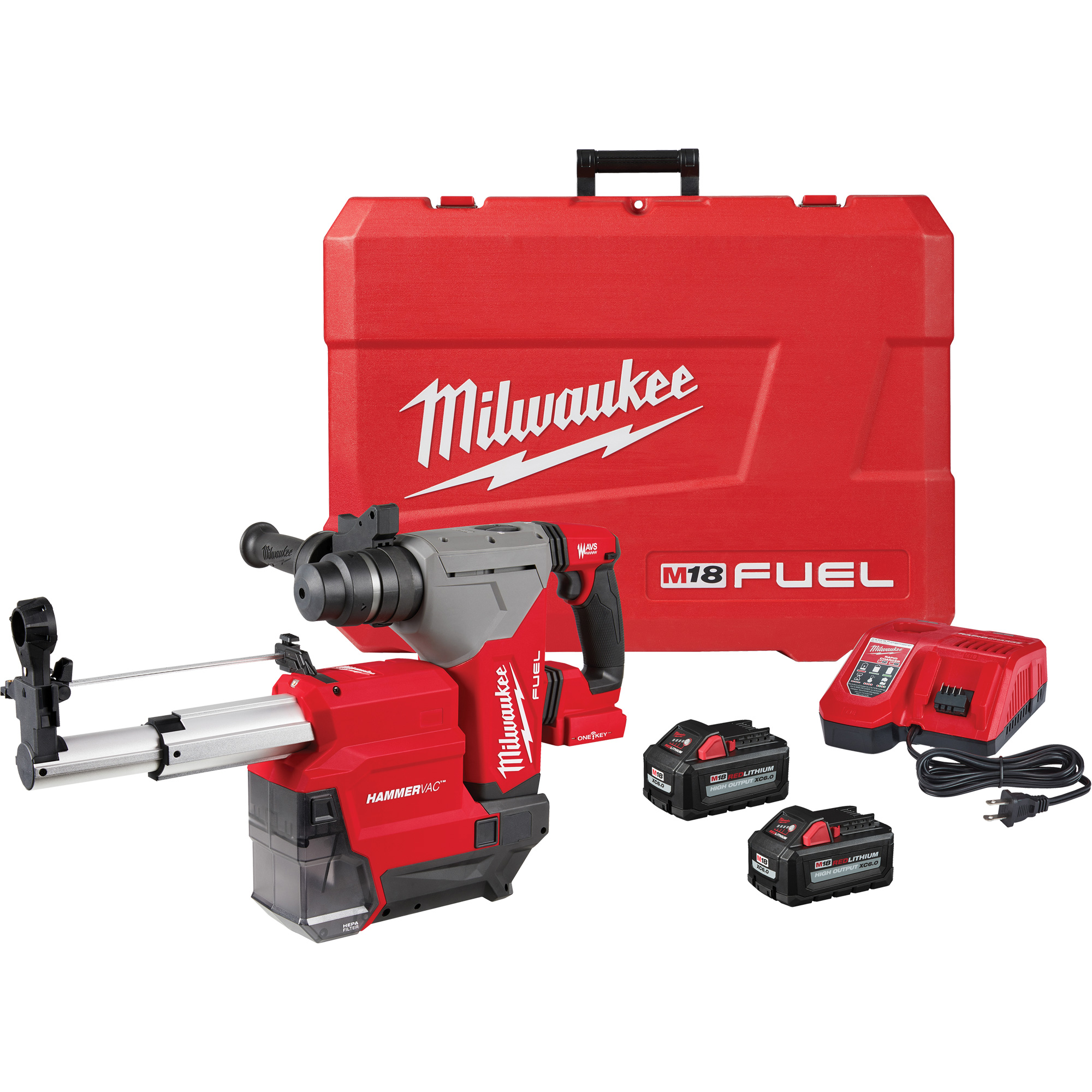 Marteau rotatif M18 FuelMC SDS Plus avec ensemble dépoussiéreur HammervacMC, 18 V, 1-1/8" - 3", 800 tr/min