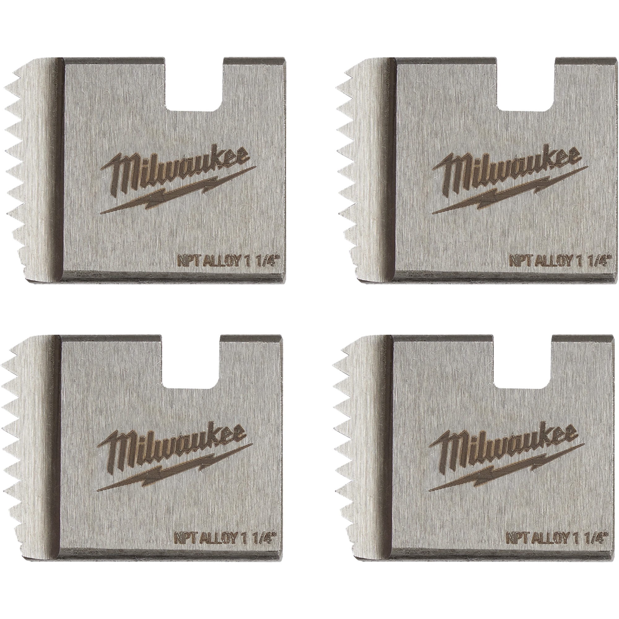 Matrices de tuyauterie portables NPT, Pour tuyau de 1-1/4", Alliage