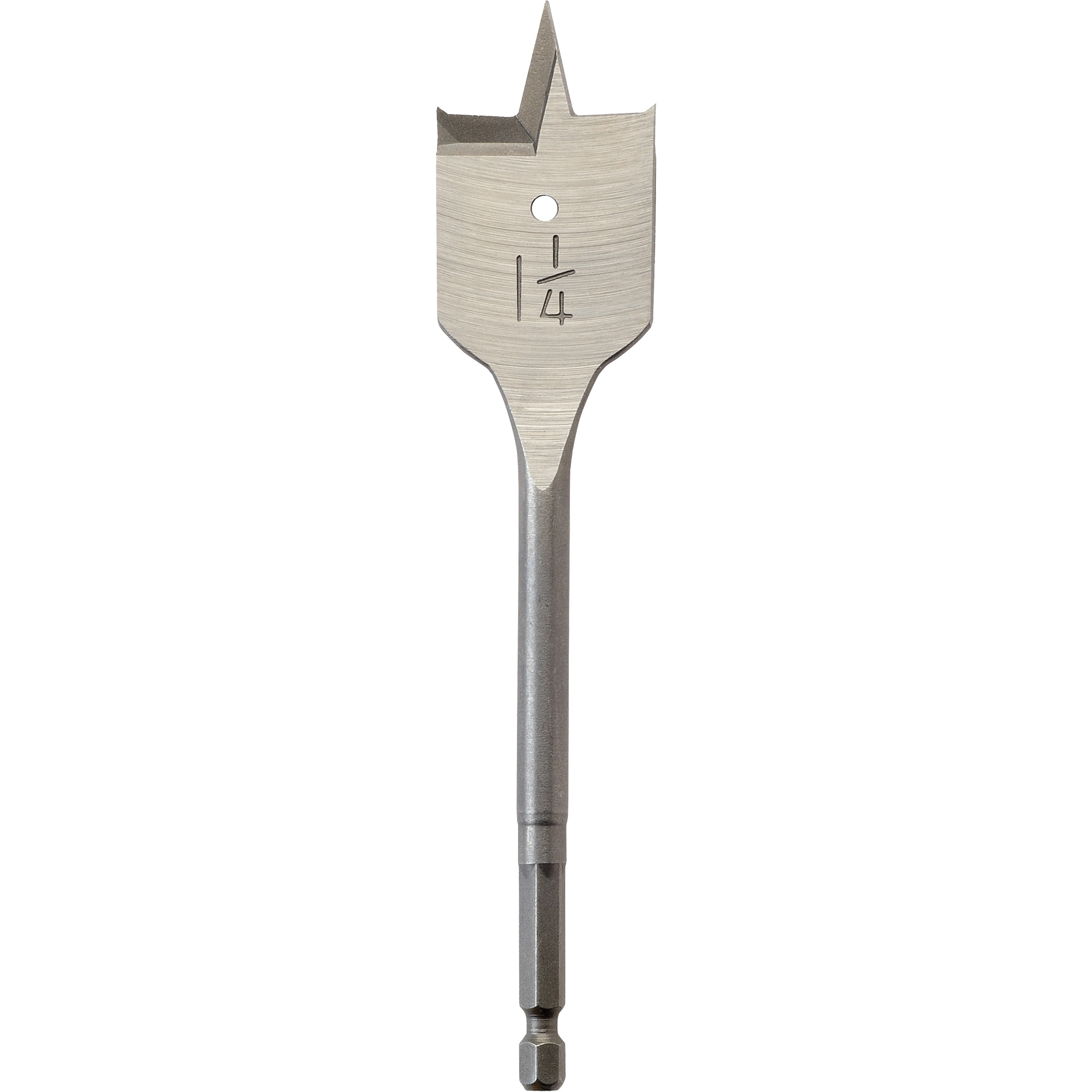 Mèche plate, Diamètre de 1-1/4", Tige 1/4" hex, Longeur de 6"