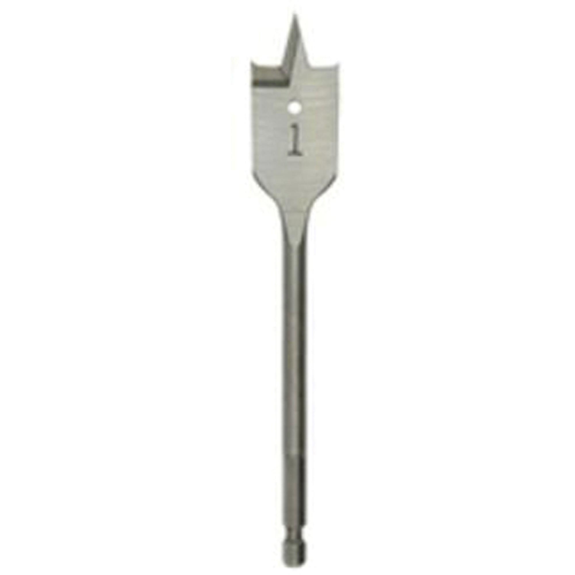 Mèche plate, Diamètre de 1-1/8", Tige 1/4" hex, Longeur de 6"
