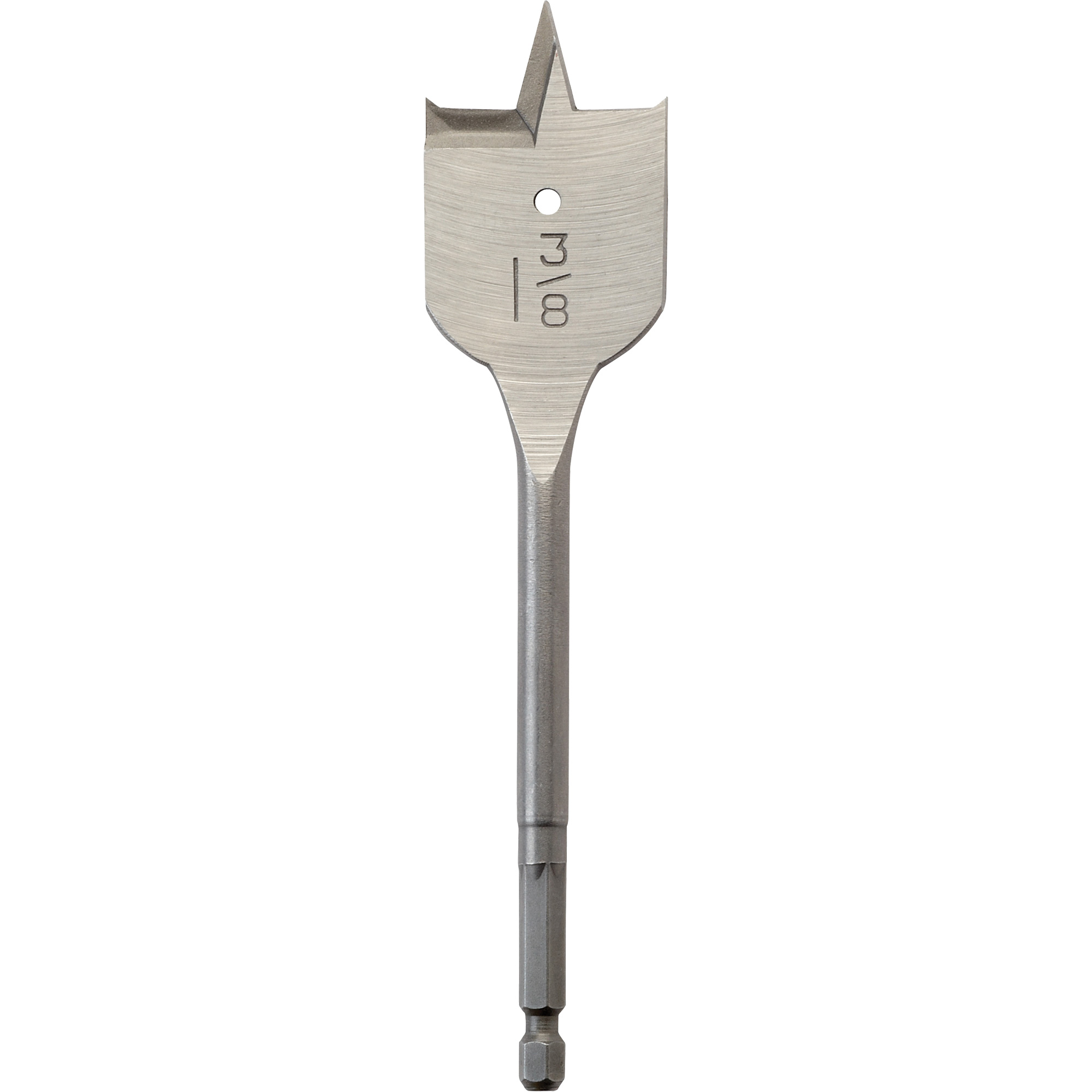 Mèche plate, Diamètre de 1-3/8", Tige 1/4" hex, Longeur de 6-3/4"
