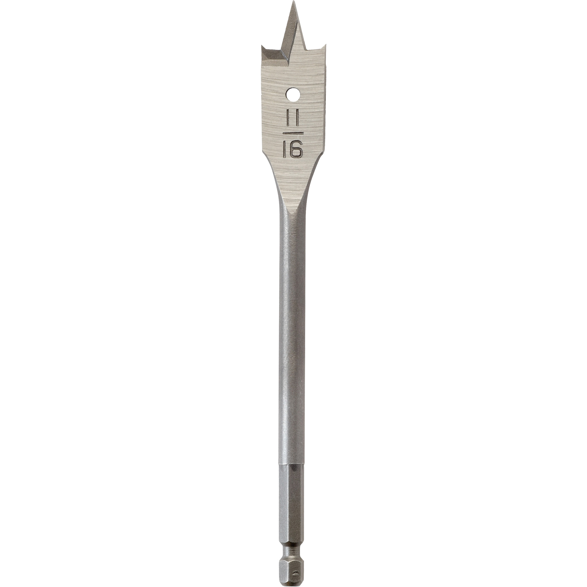Mèche plate, Diamètre de 11/16", Tige 1/4" hex, Longeur de 6-1/8"