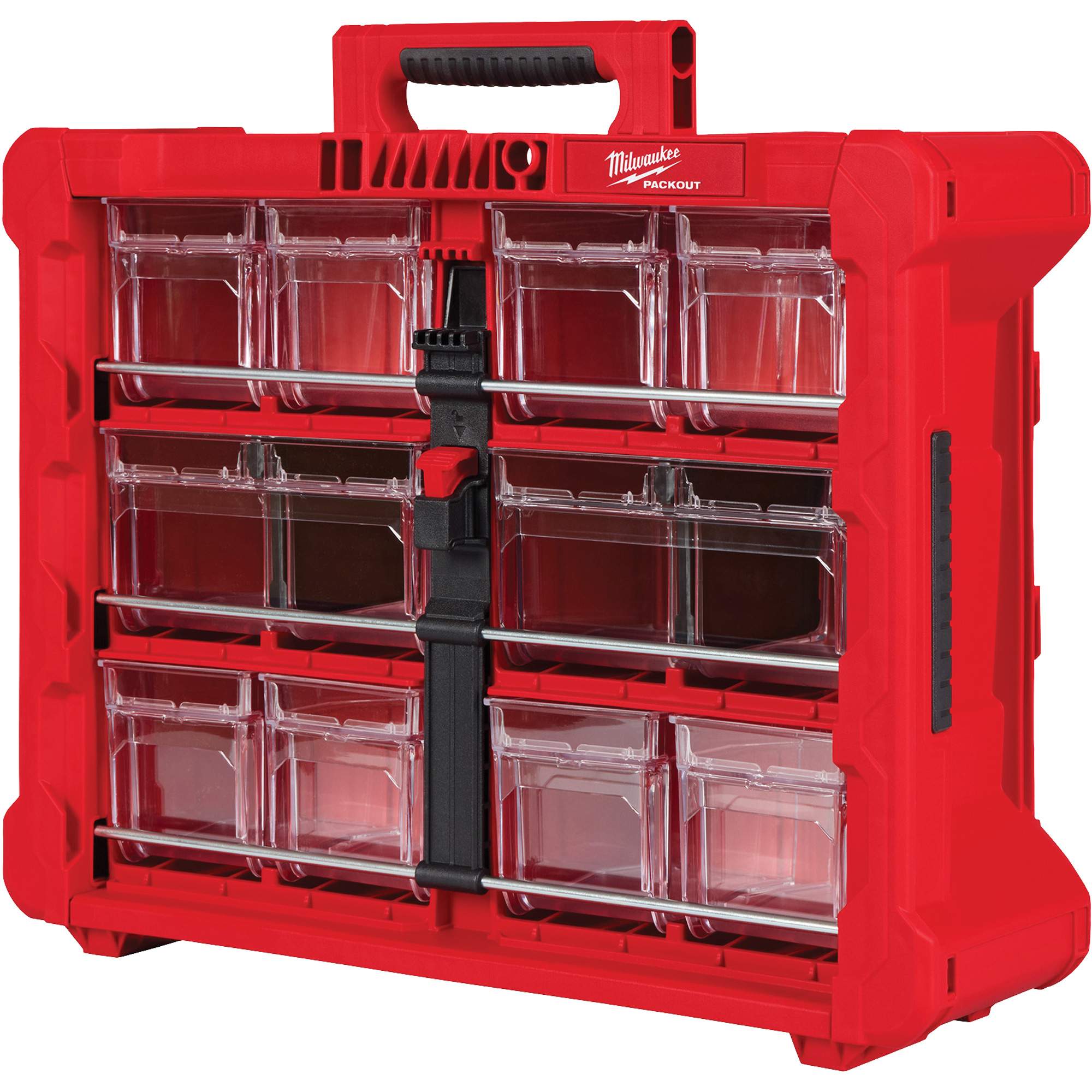 Organisateur PACKOUTMC à bac inclinable, 15-1/5" x 19-7/10" x 6-7/10", Noir/Rouge
