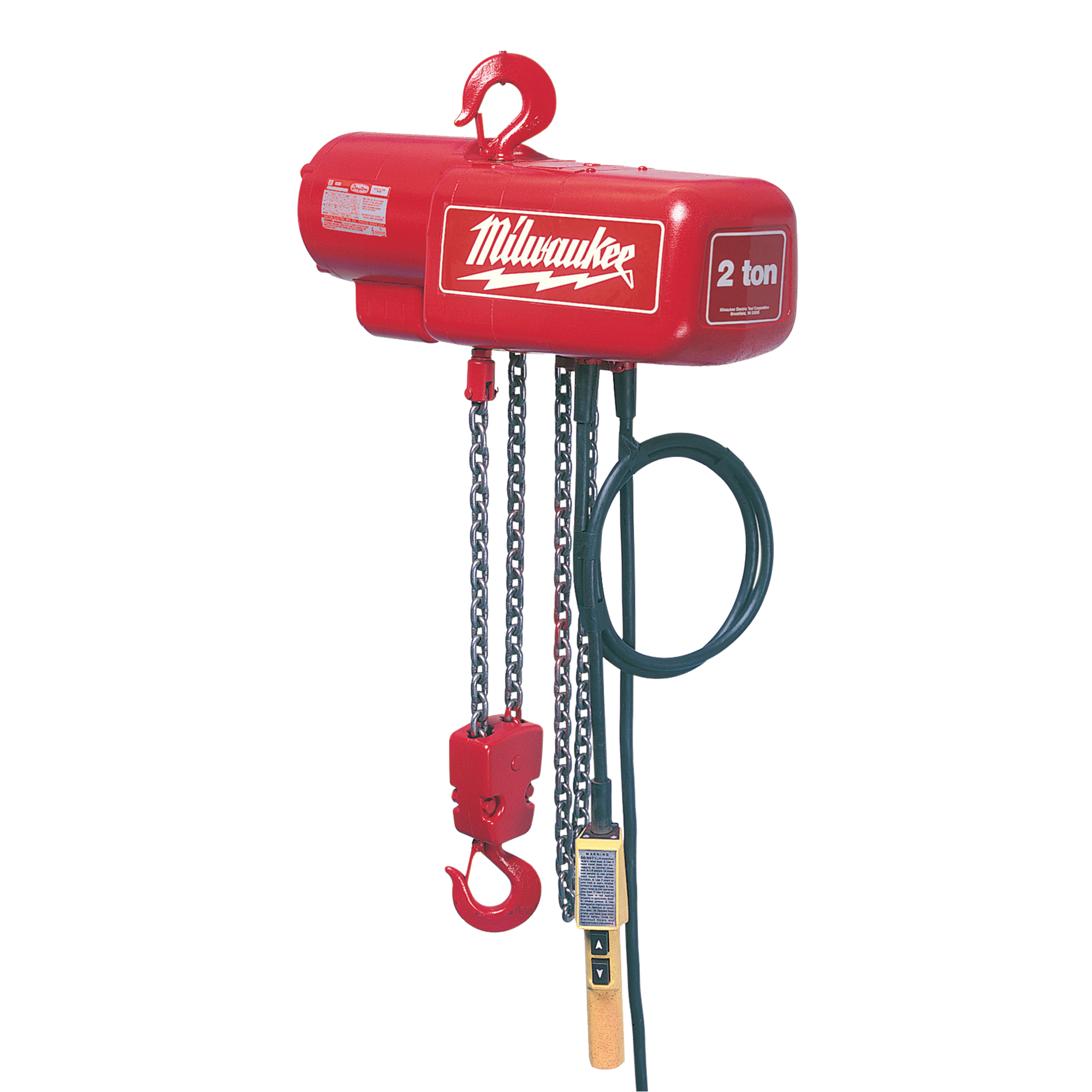 Palan électrique à chaîne, Levée 10', Capacité 1000 lb (0,5 tonne), 16 pi/min