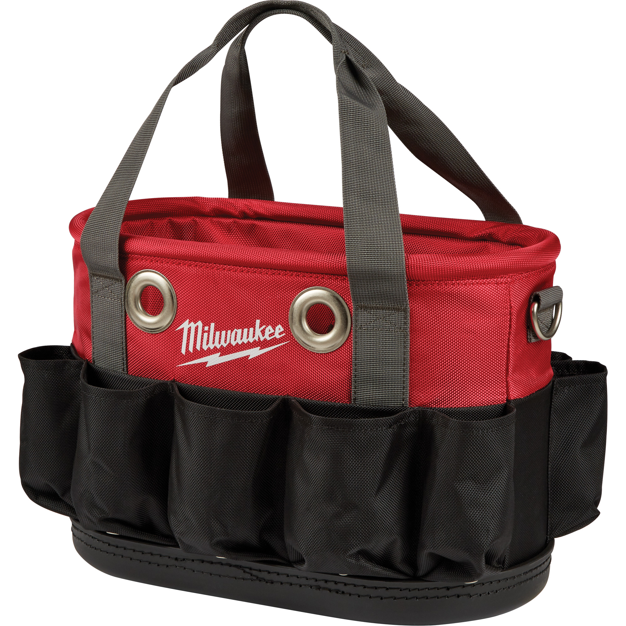 Sac ovale utilitaire, Nylon balistique, 24 pochettes, Noir/Rouge