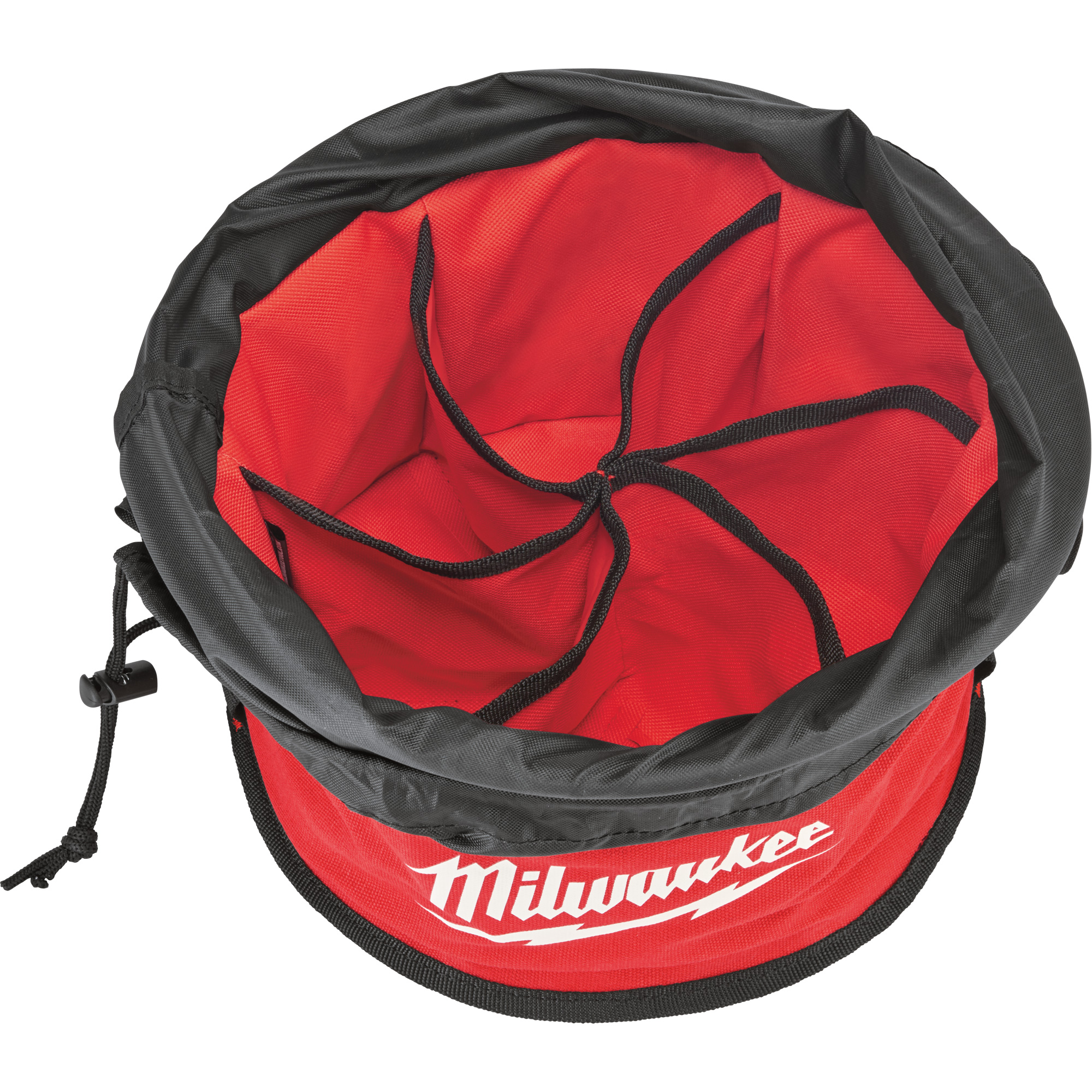 Sac range-tout style parachute, 11-4/5" lo x 11-4/5" la x 11" h, Nylon, Noir/Rouge