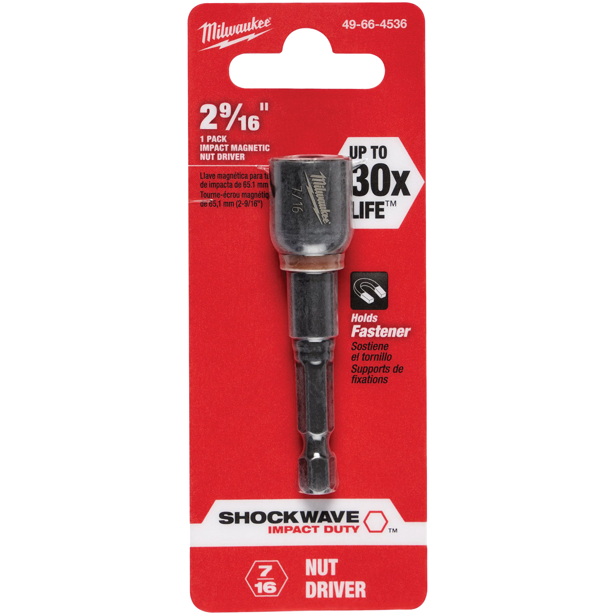 Serre-écrou magnétique ShockwaveMC Impact DutyMC, Prise 1/2", Longueur 2-9/16"