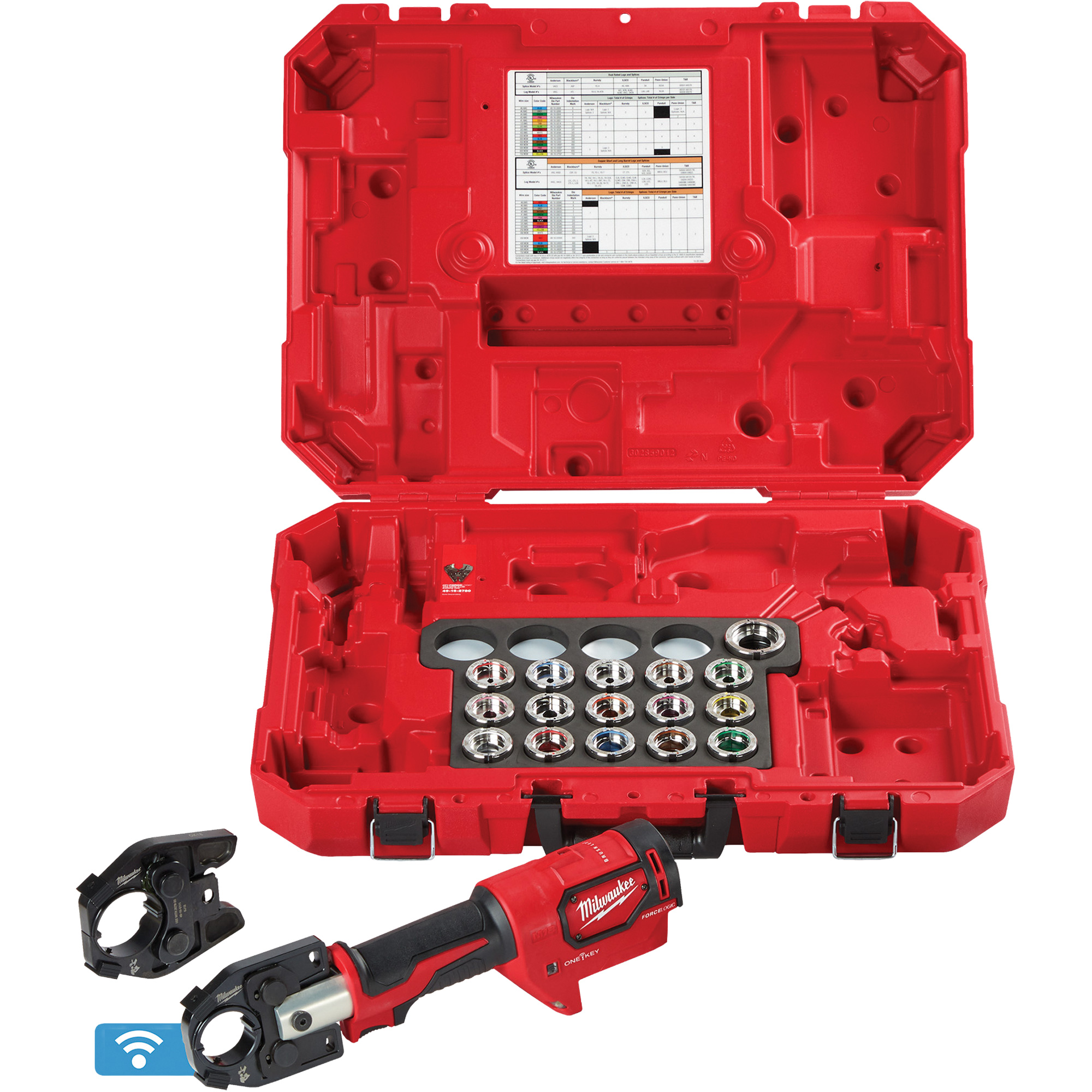 Sertisseuse M18MC FORCE LOGICMC 600 MCM Cu avec matrices et mâchoire étendue 750 MCM