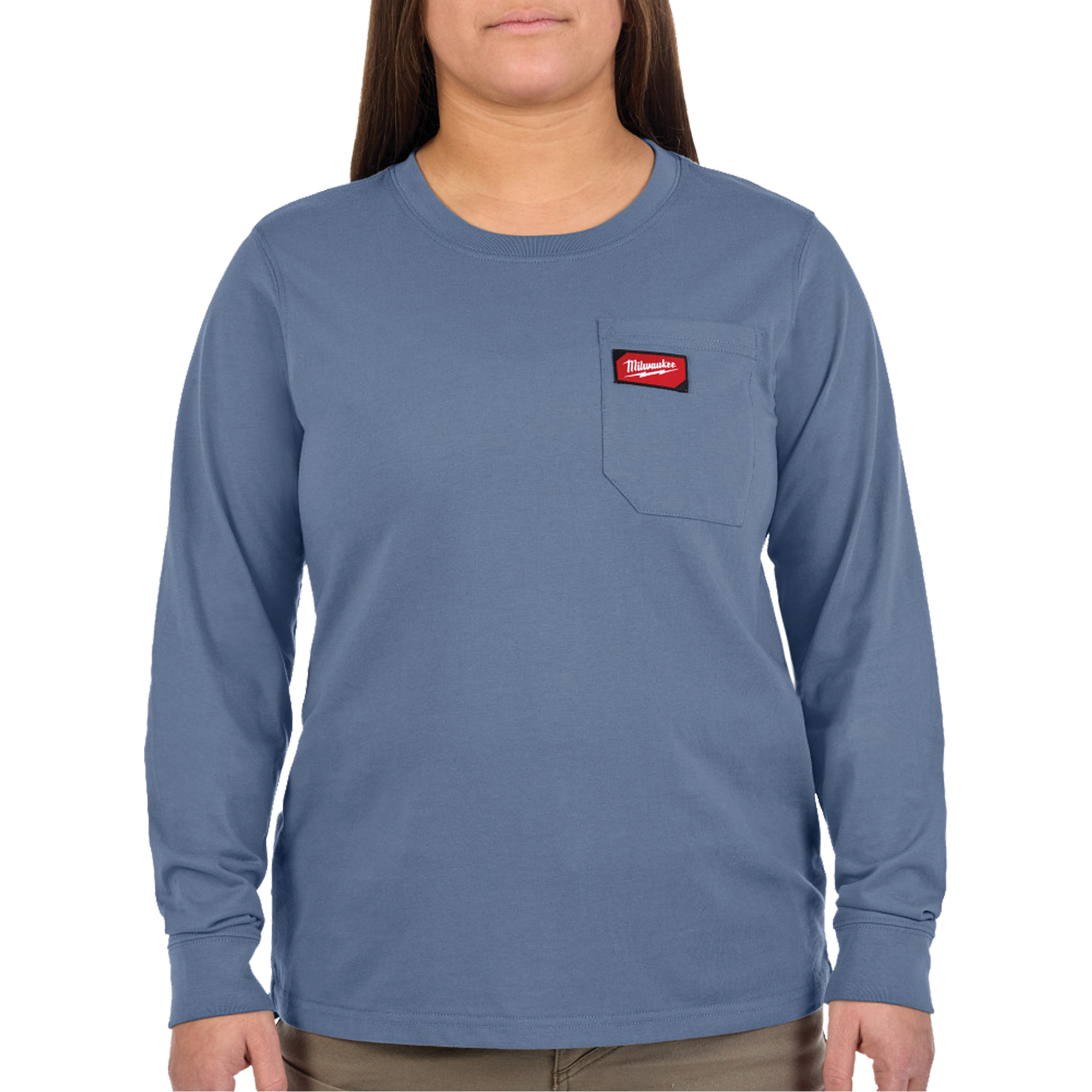 T-shirt à manches longues avec poches GRIDIRON, Femmes, 2T-Grand, Bleu