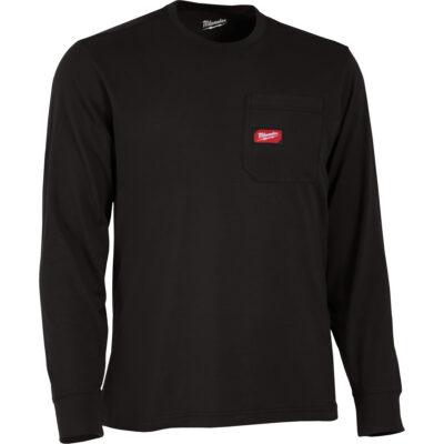 T-shirt à manches longues avec poches GridironMC, Hommes, 3T-Grand, Noir