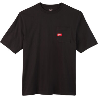 T-shirt robuste avec poche, Hommes, Petit, Noir