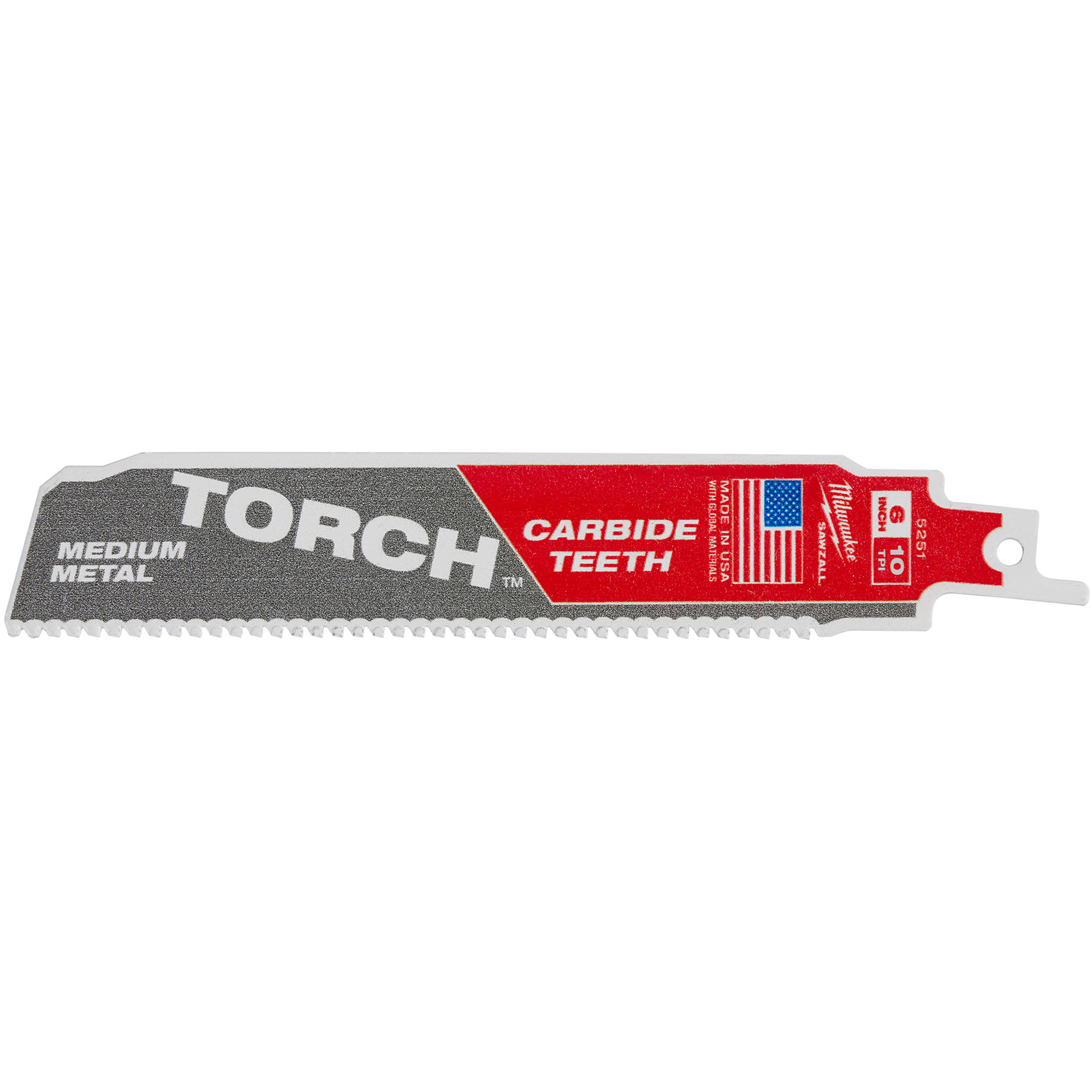 TORCHMC avec dents au carbure pour métal moyen, Carbure, 10 Dents par pouce, 6" lo x 1" la