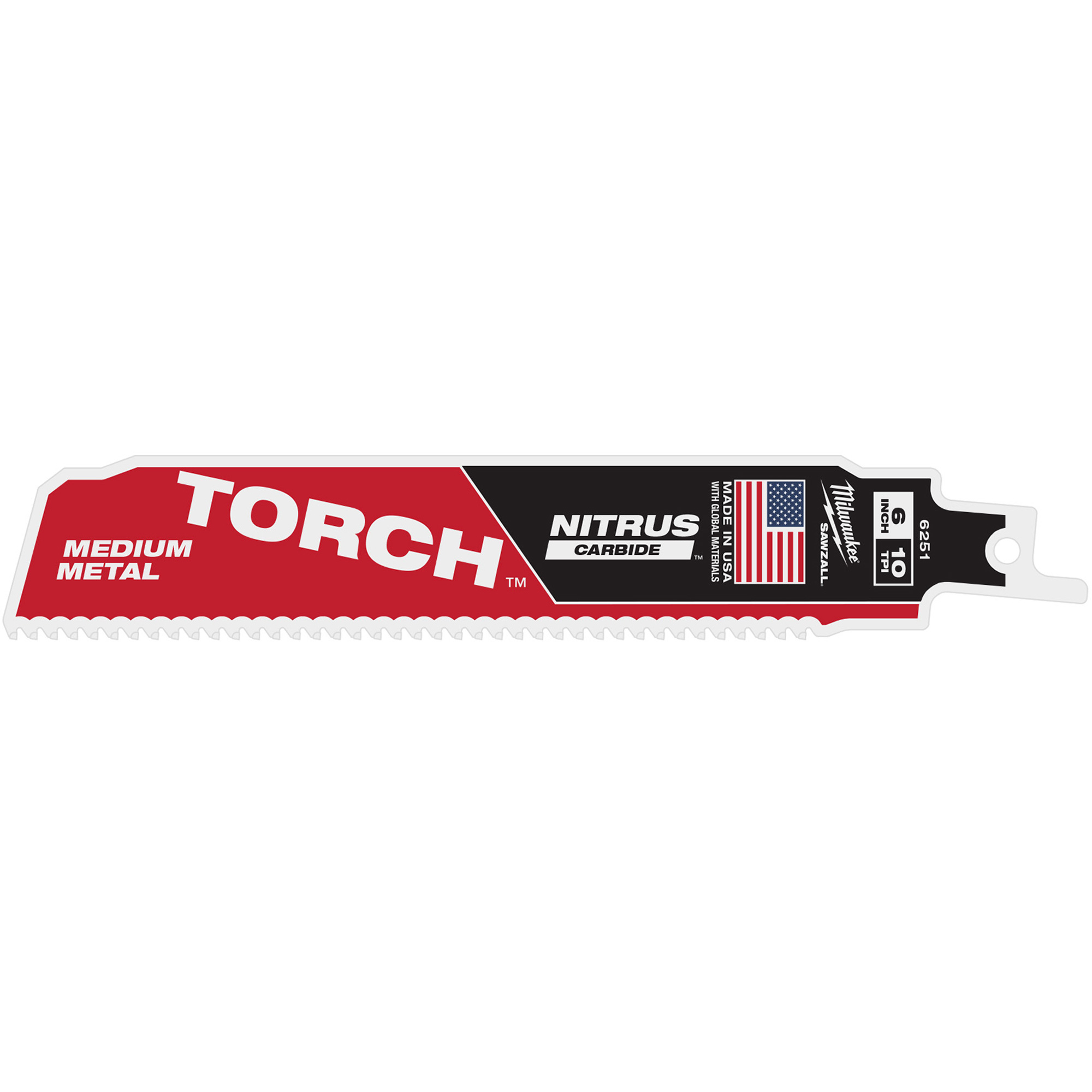 TORCHMC avec dents NITRUS CARBIDEMC pour métal moyen, Carbure, 10 Dents par pouce, 6" lo x 1" la
