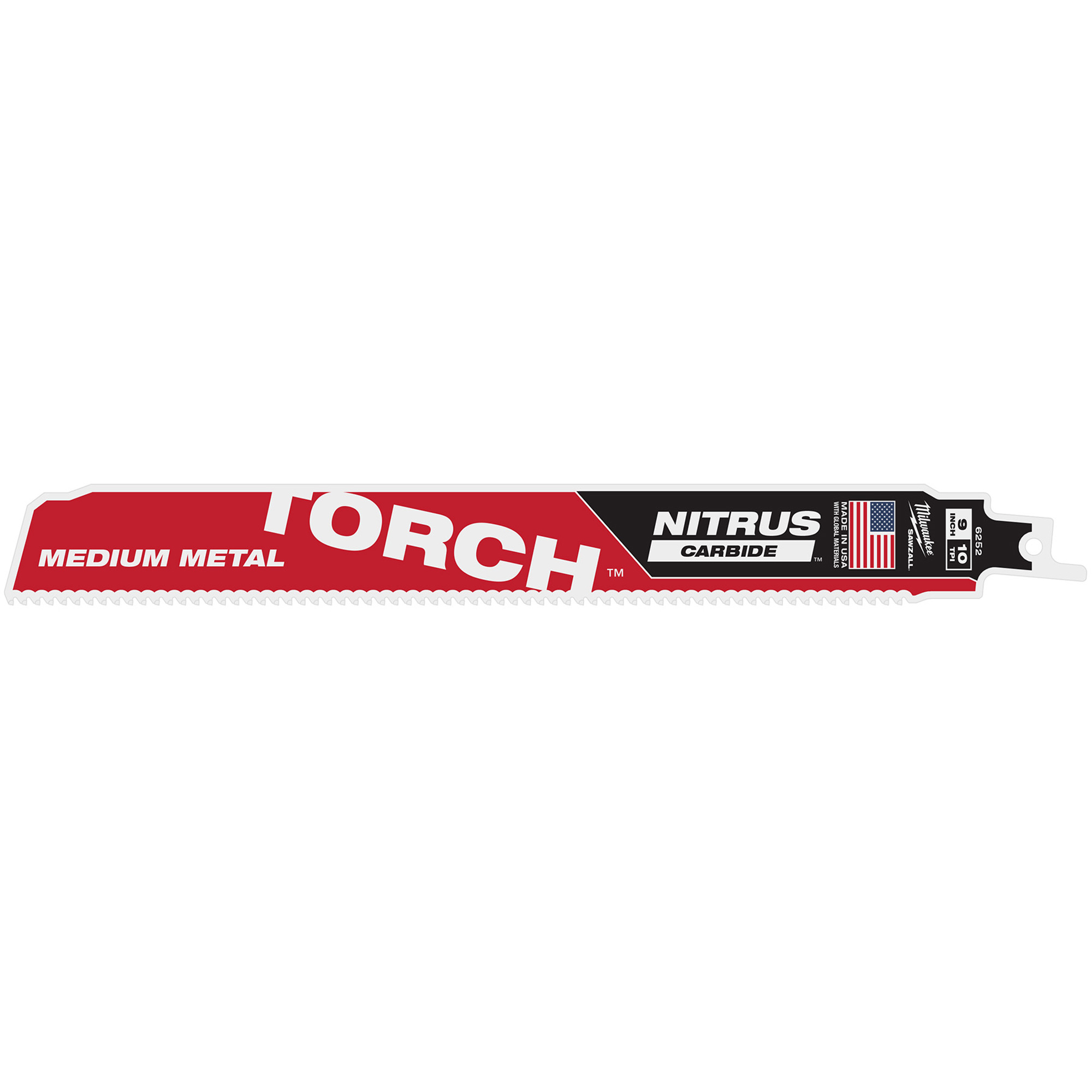 TORCHMC avec dents NITRUS CARBIDEMC pour métal moyen, Carbure, 10 Dents par pouce, 9" lo x 1" la