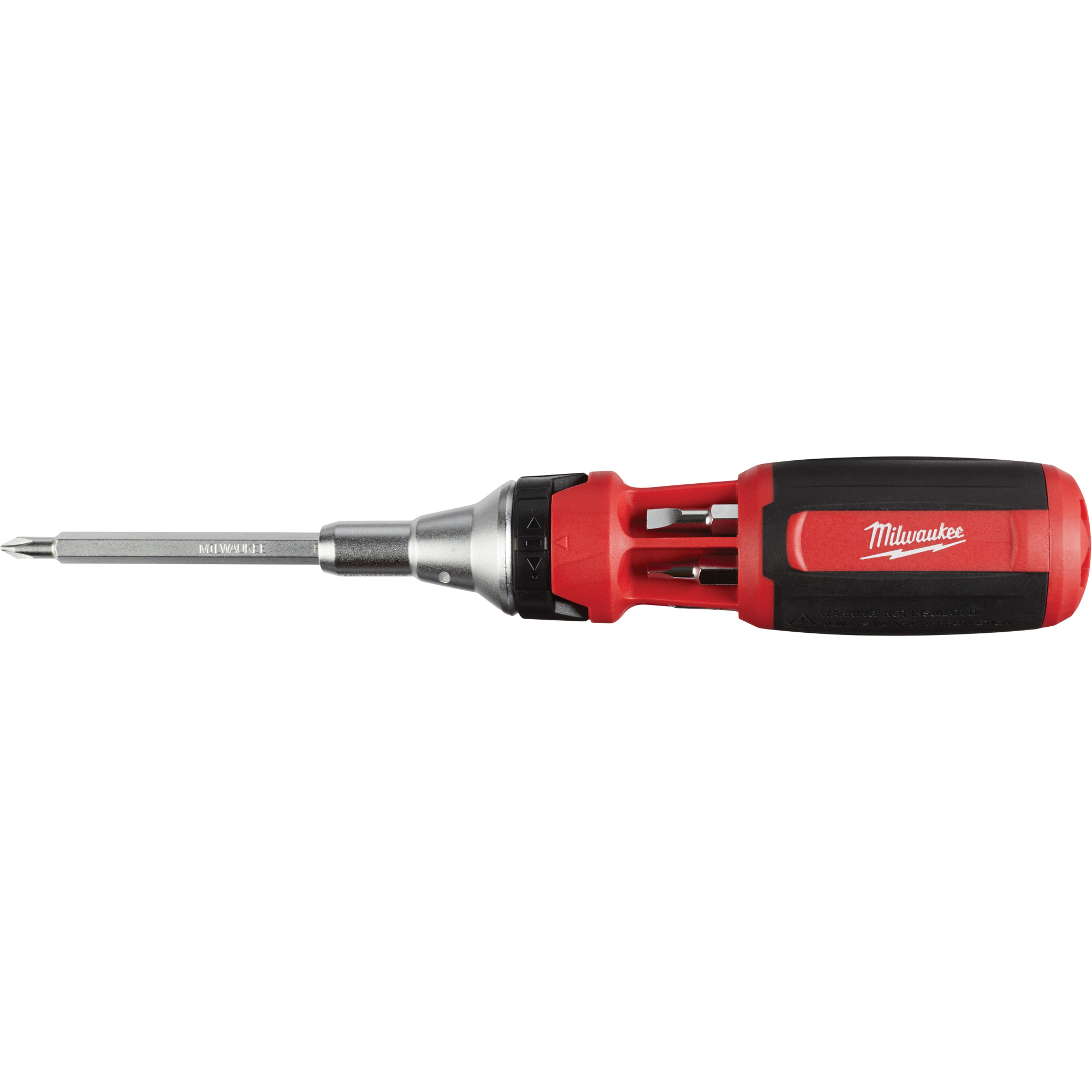 Tournevis à rochet 9 en 1 avec embouts multiples à carré conducteur, 9-1/10" lo, Prise Coussinée