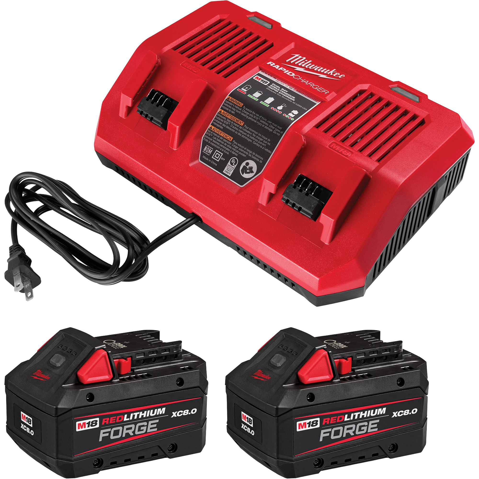 Trousse de démarrage M18 REDLITHIUM FORGE avec chargeur rapide à deux baies, 18 V, Lithium-ion