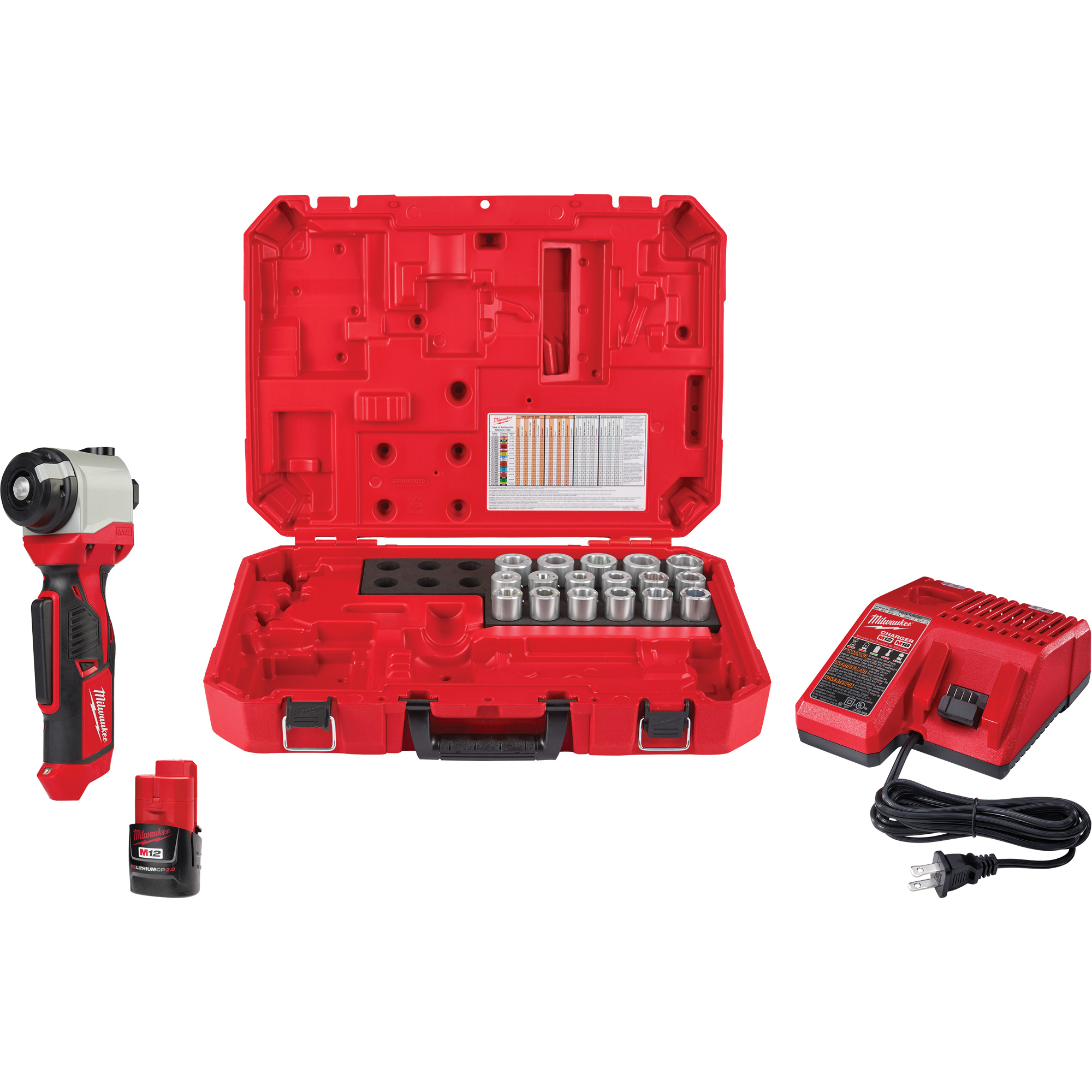 Trousse de pince à dénuder M12MC avec 17 bagues en cuivre THHN/XHHW