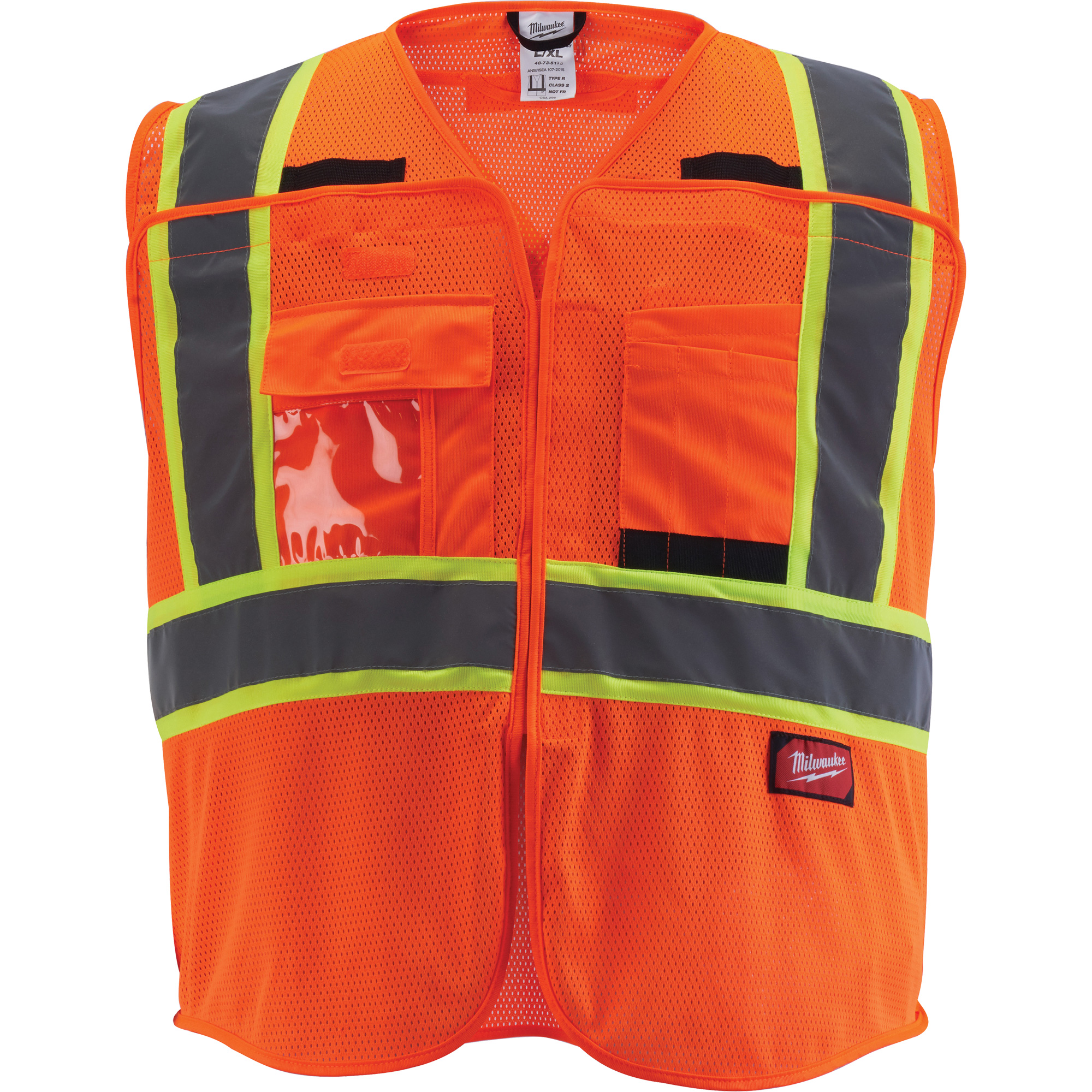 Veste de sécurité pour signaleur, Orange haute visibilité, 2T-Grand/3T-Grand