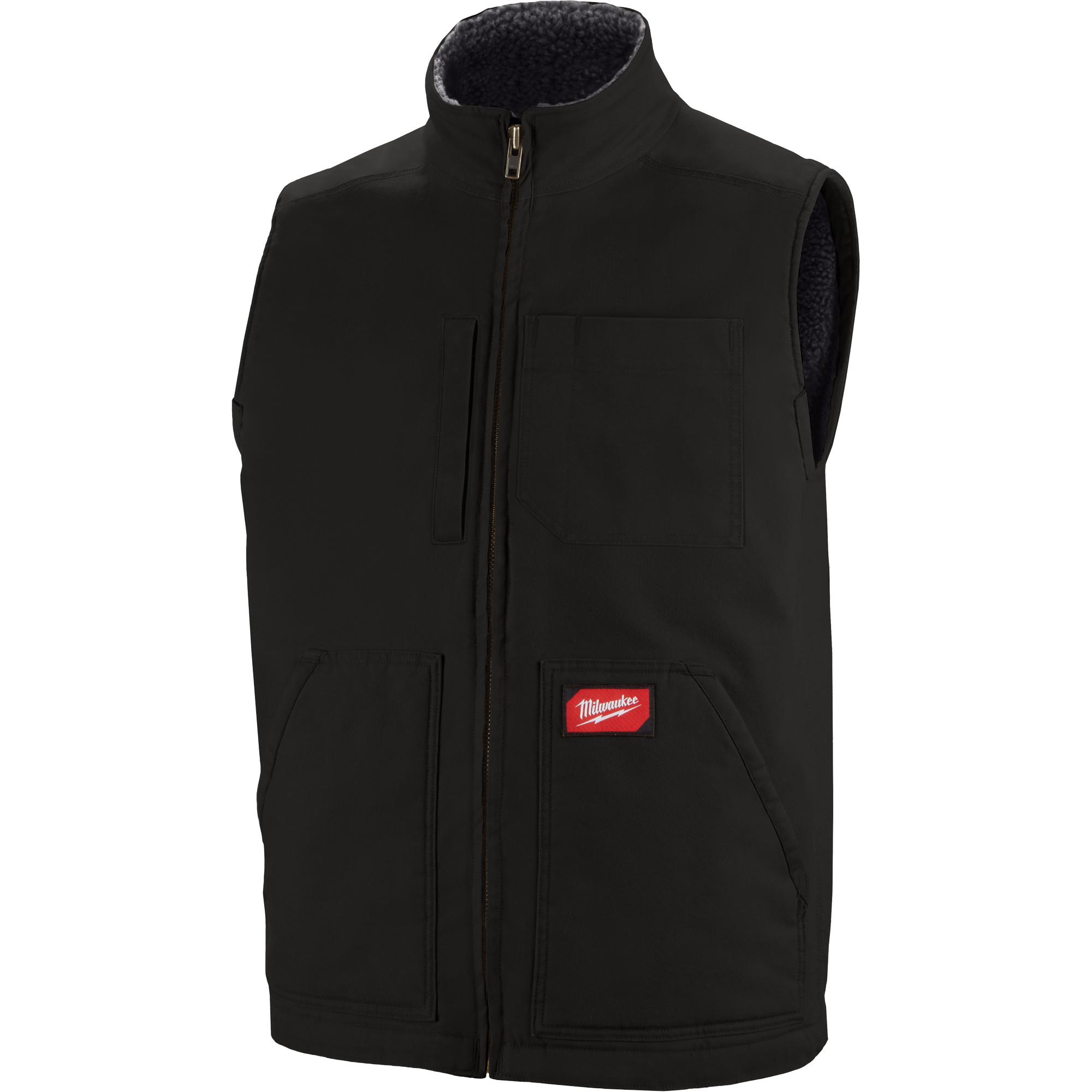 Veste doublée en sherpa ultra-résistante, Hommes, Moyen, Noir