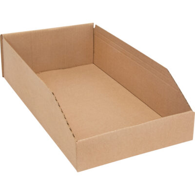 Boîtes profondes en carton ondulé, 9-3/4" la x 17-1/4" p x 4-1/2" h, Beige