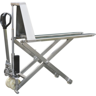 Chariot élévateur à ciseaux Eco, 45" lo x 21" la, Acier inoxydable, Capacité de 2200 lb